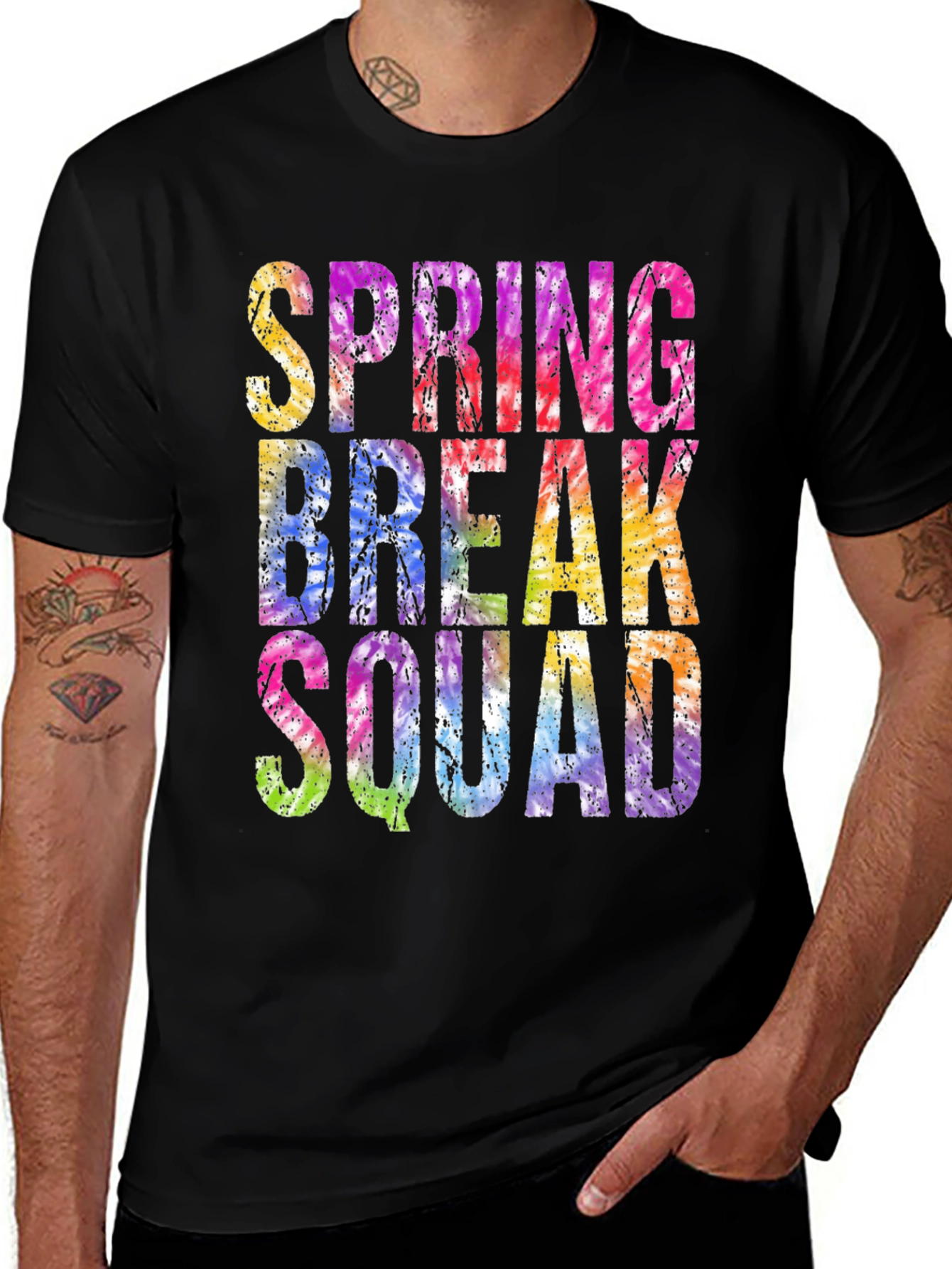 Spring Break Squad Tie Dye Graphic Tee