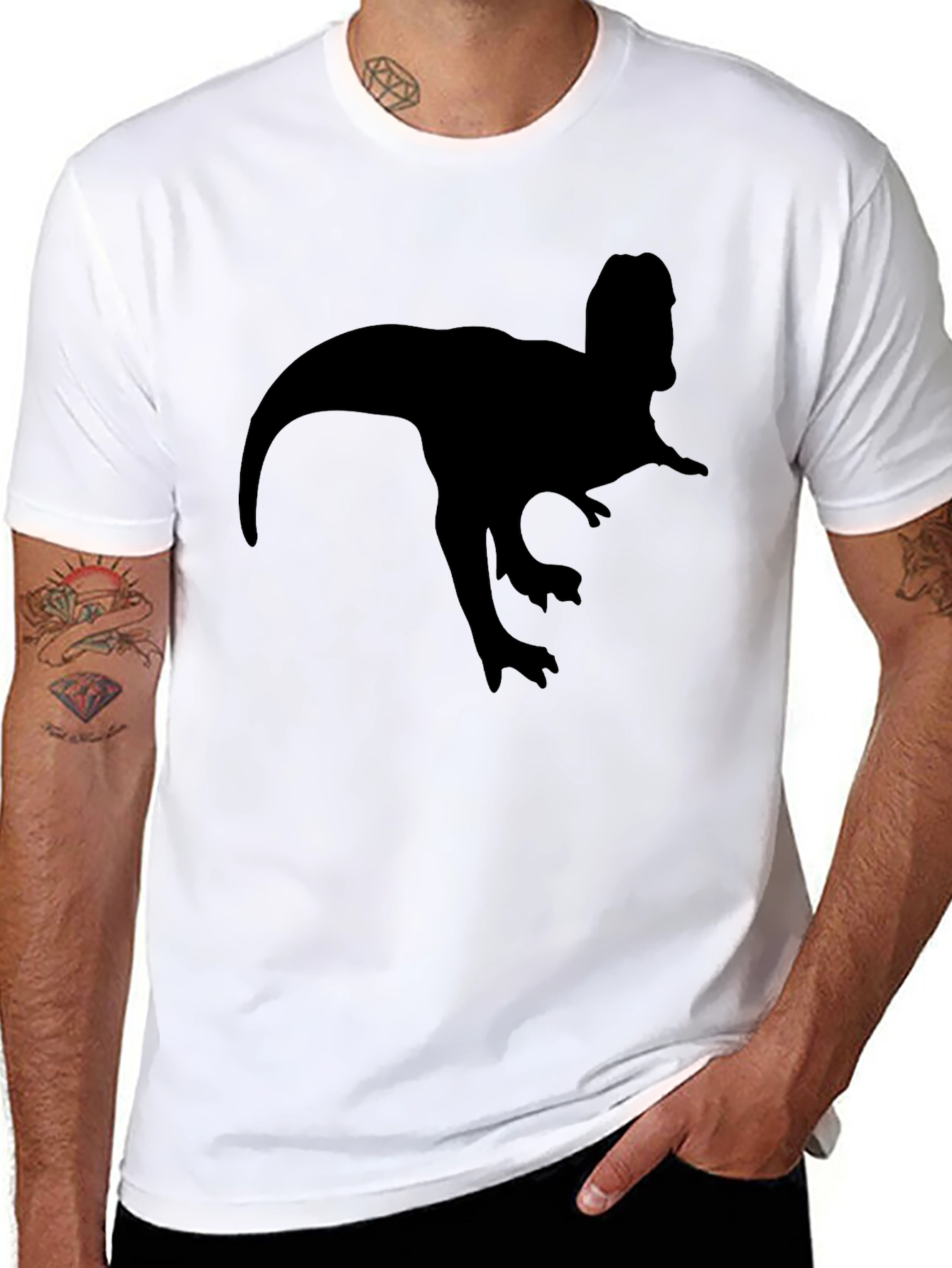Dinosaur Silhouette T-Shirt - Classic Black Tee