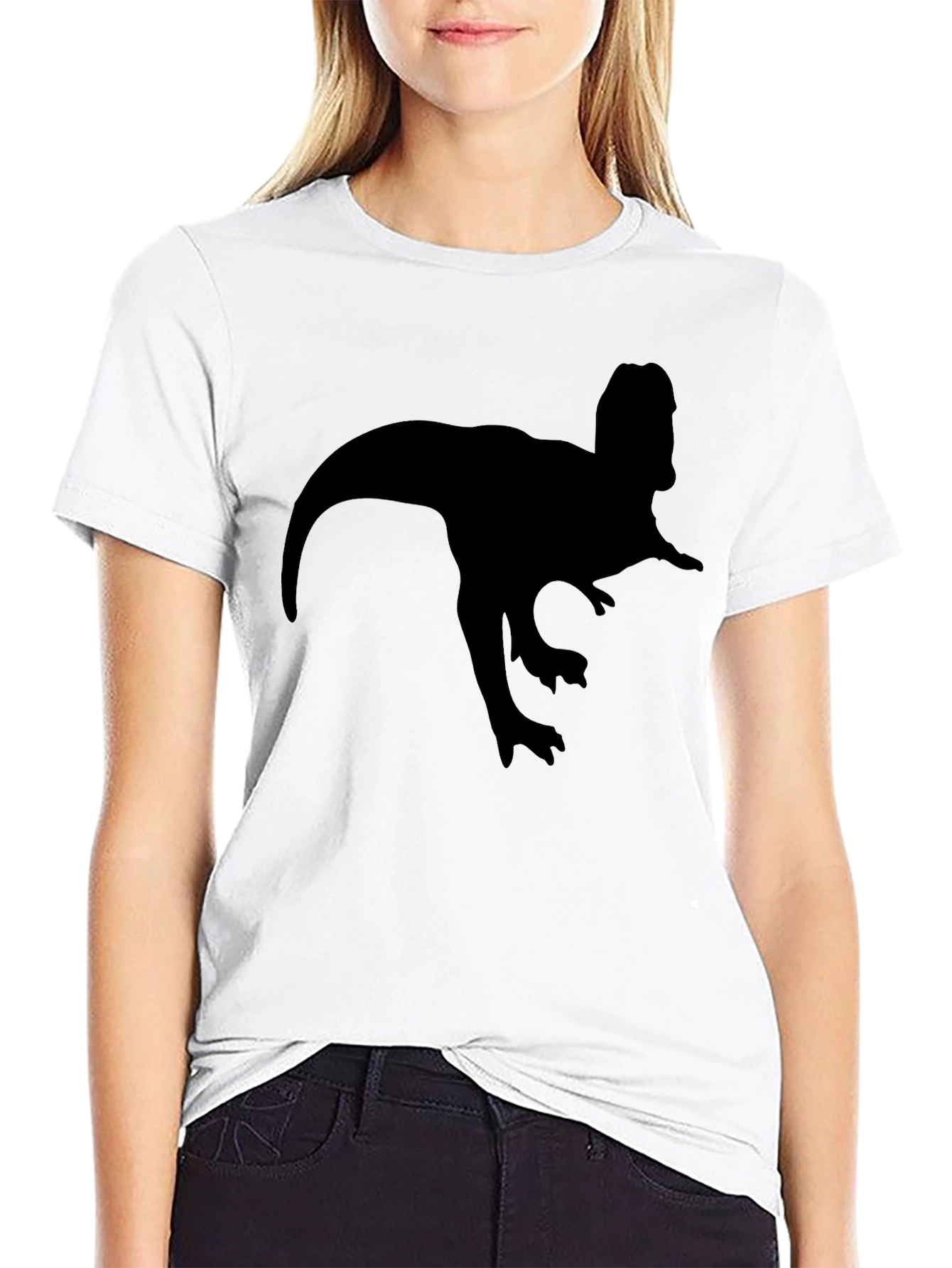 Dinosaur Silhouette T-Shirt - Classic Black Tee