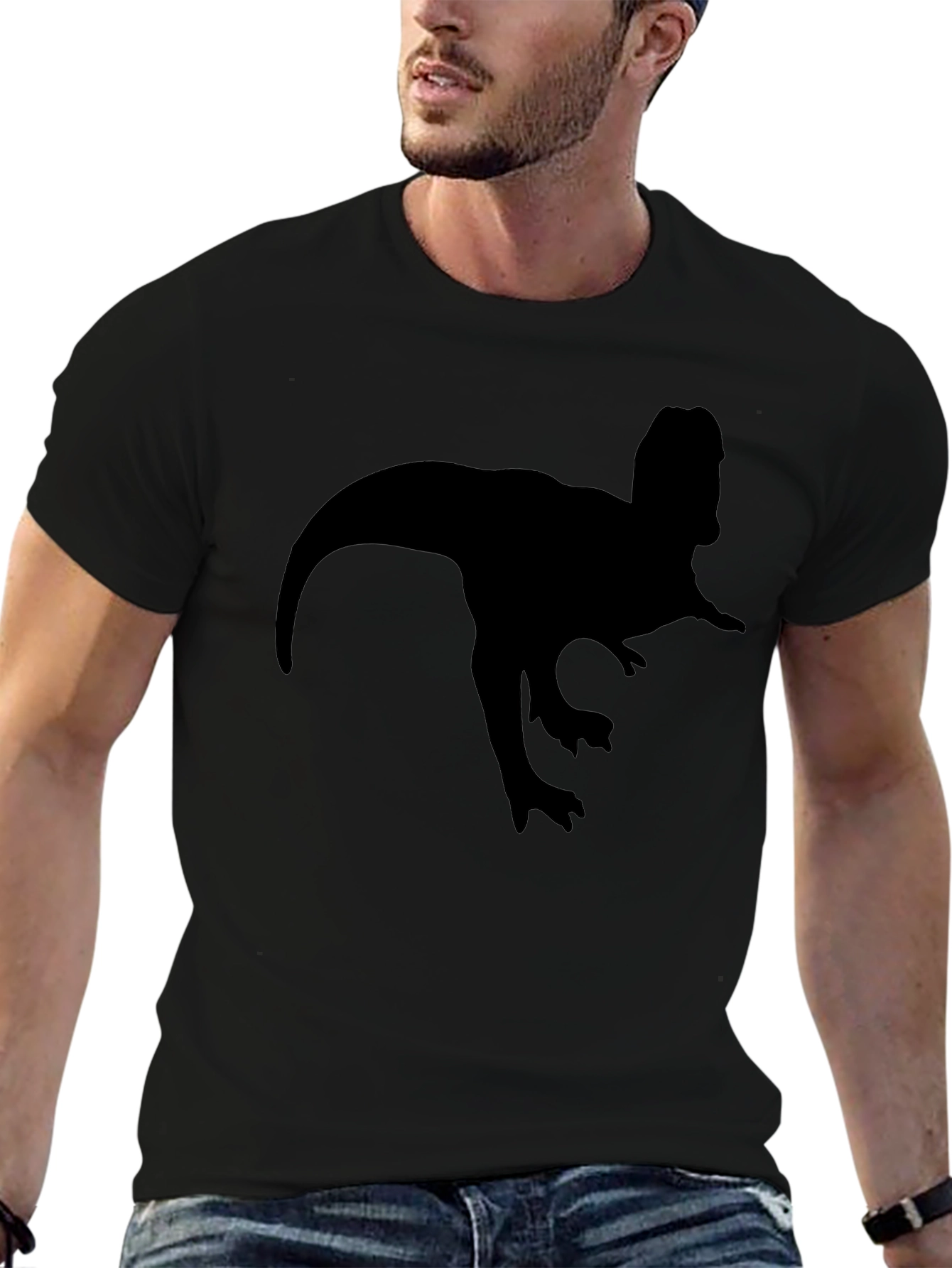 Dinosaur Silhouette T-Shirt - Classic Black Tee