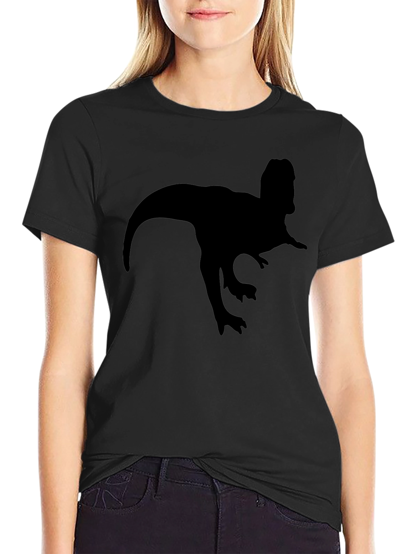 Dinosaur Silhouette T-Shirt - Classic Black Tee