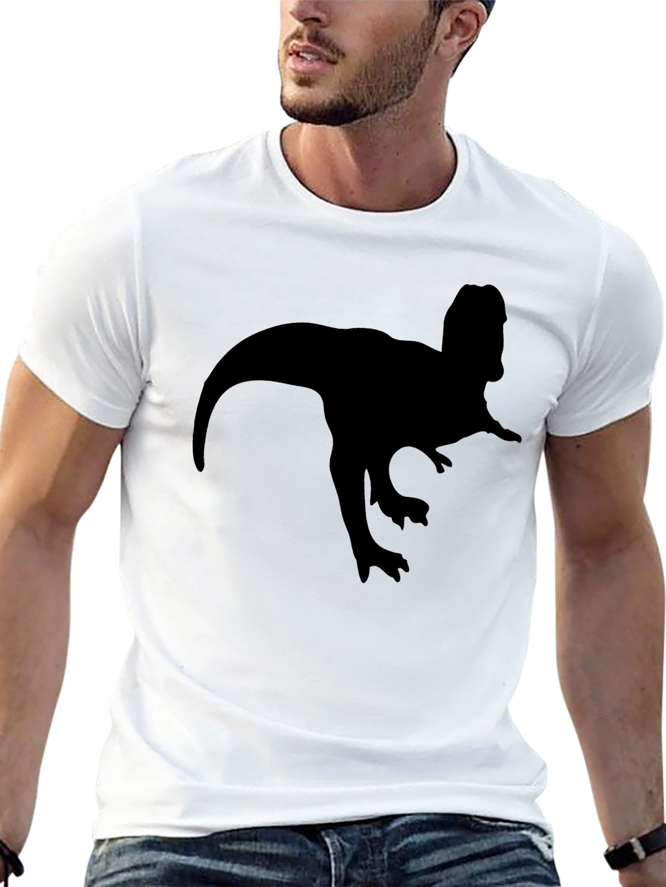 Dinosaur Silhouette T-Shirt - Classic Black Tee