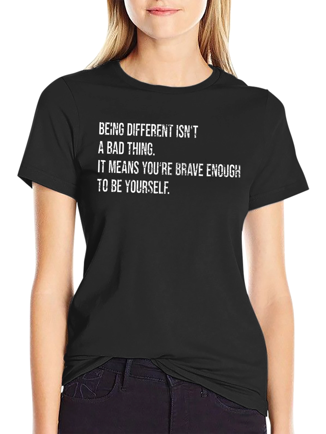 Be Different Black Graphic T-Shirt - Unisex