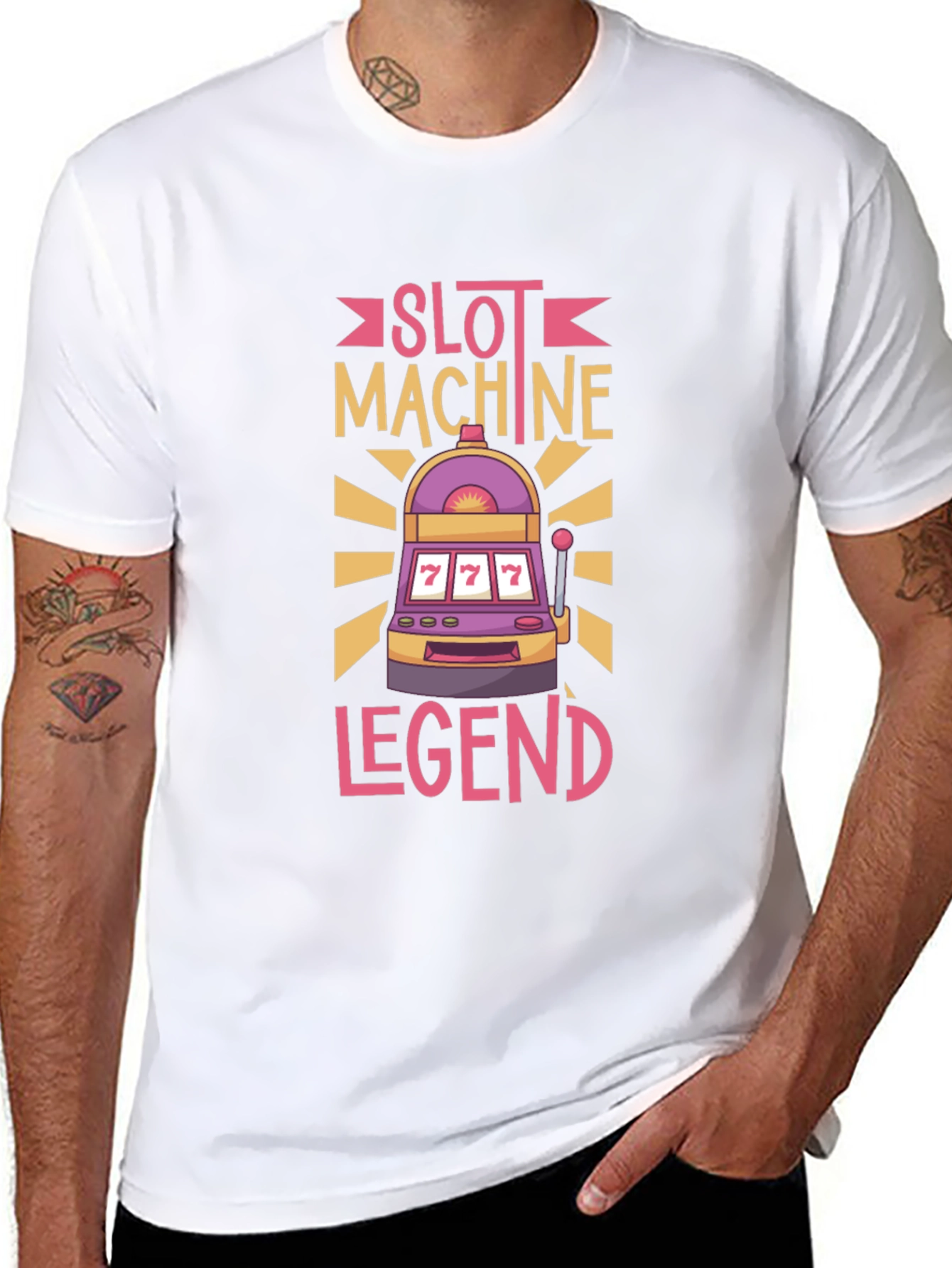 Slot Machine Legend Graphic Tee - Lucky 7s