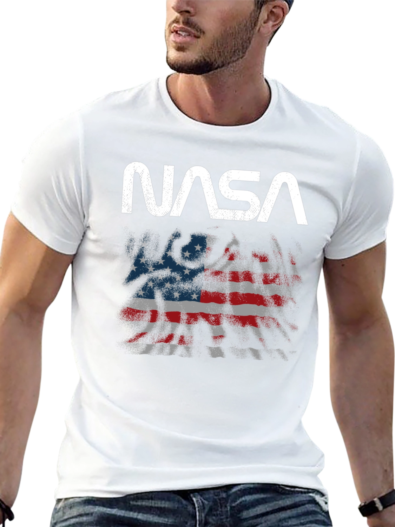 NASA American Flag Graphic T-Shirt