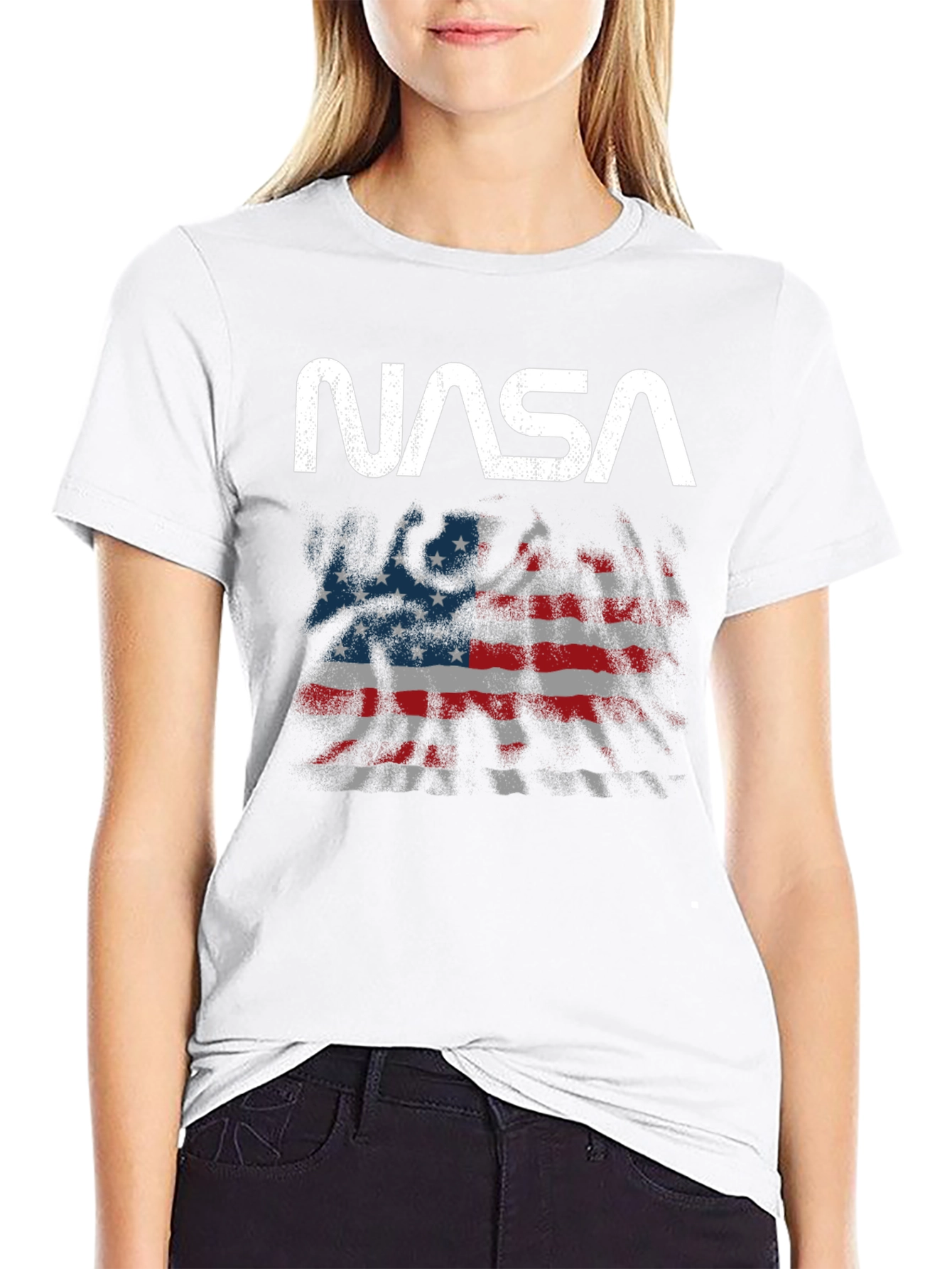 NASA American Flag Graphic T-Shirt