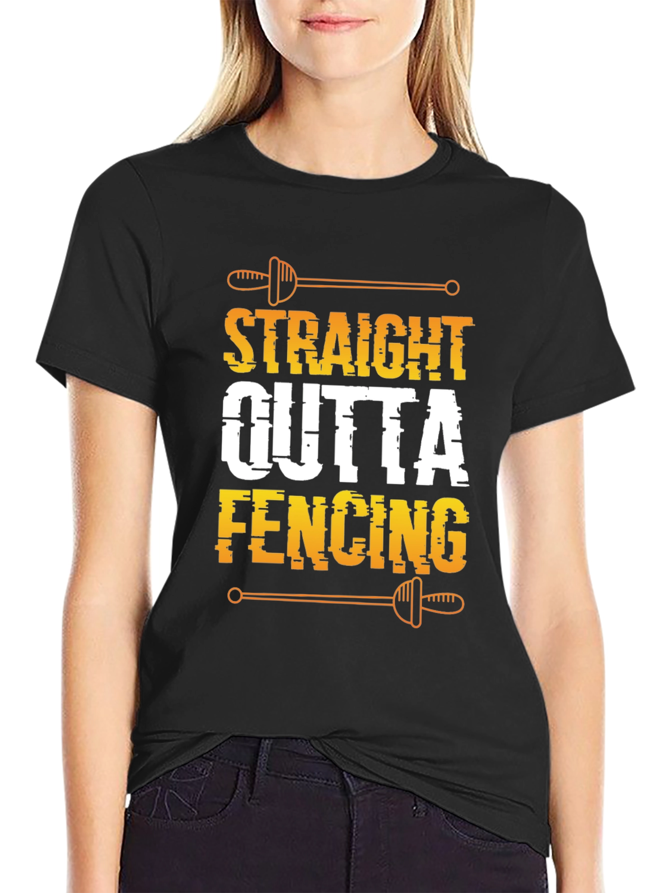 Straight Outta Fencing Black T-Shirt