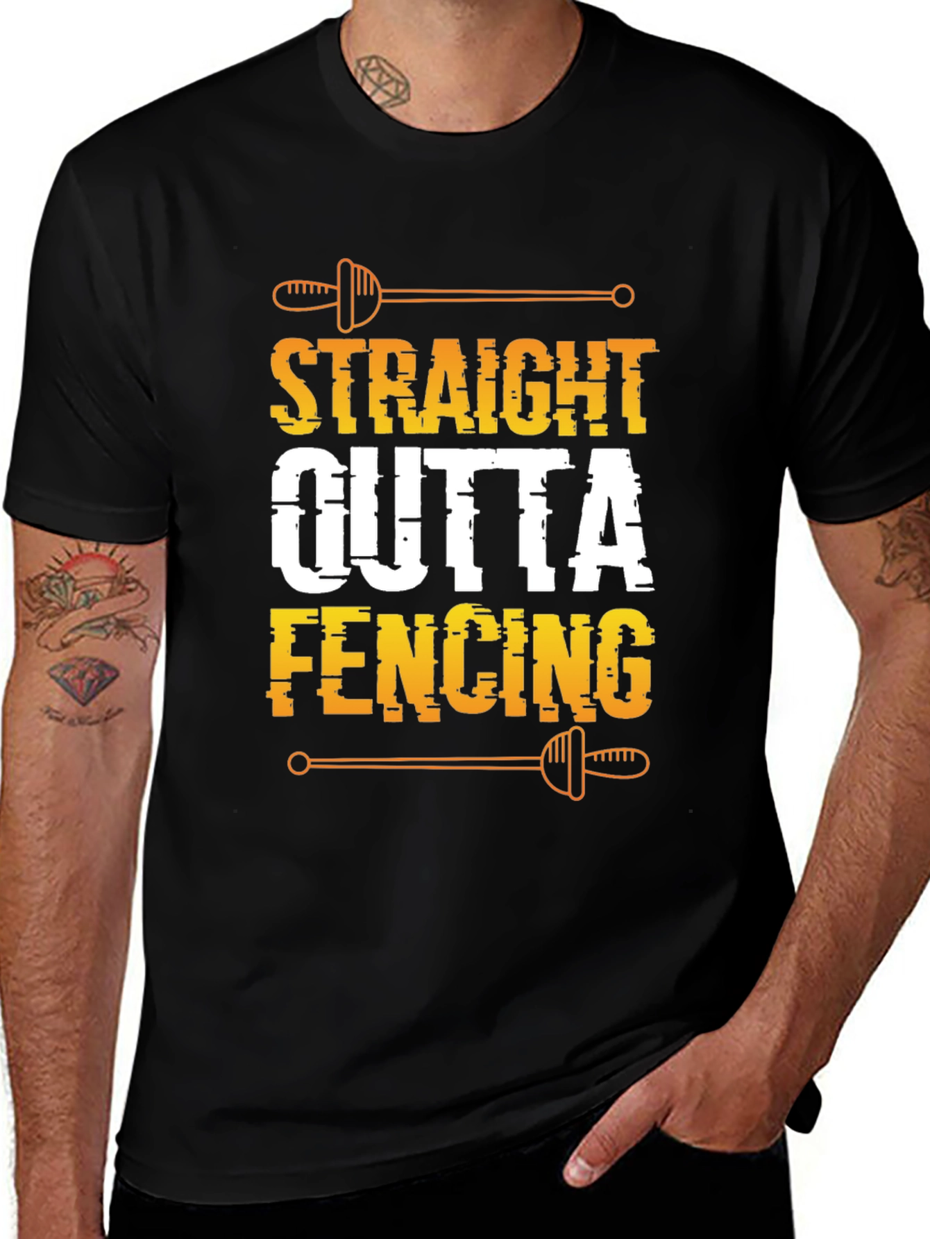Straight Outta Fencing Black T-Shirt