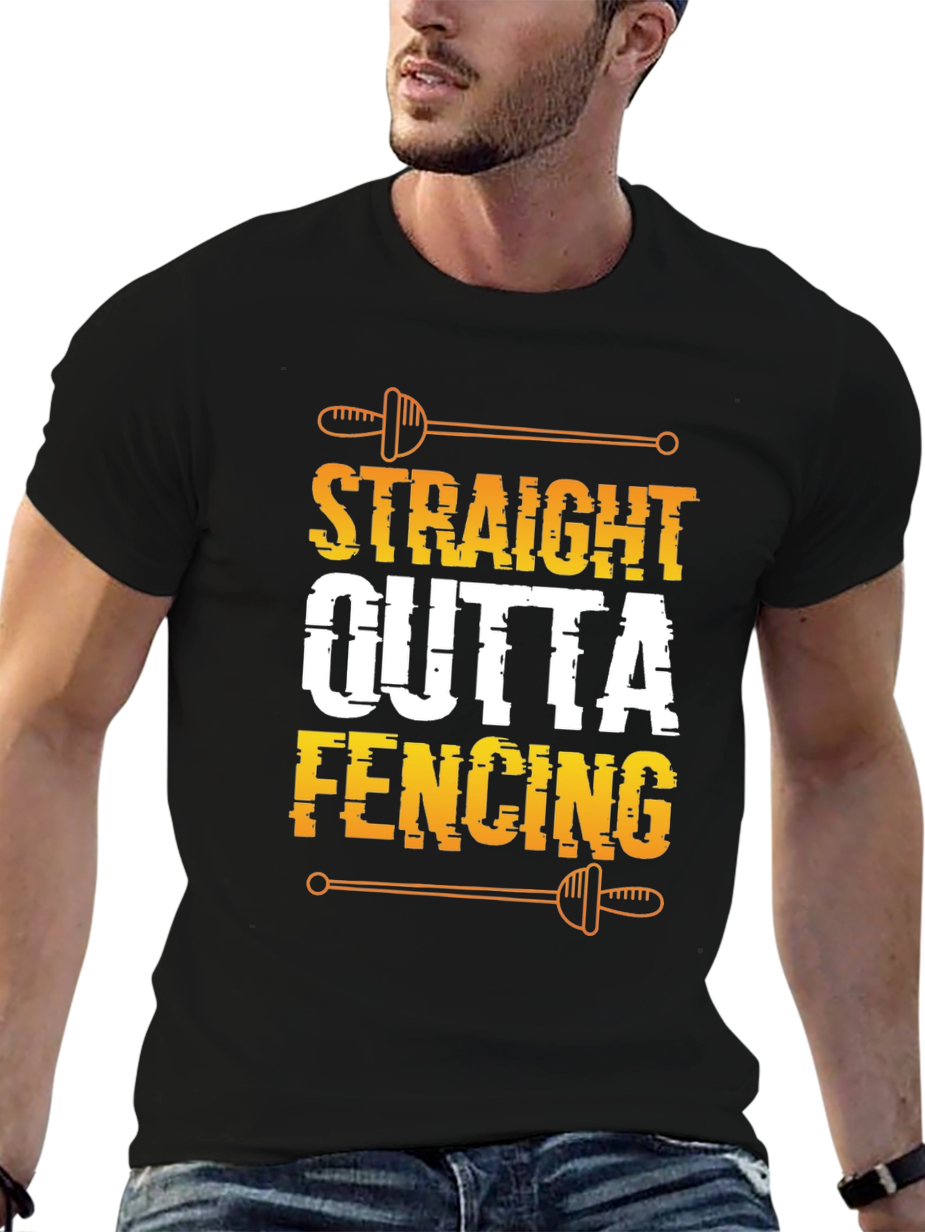Straight Outta Fencing Black T-Shirt