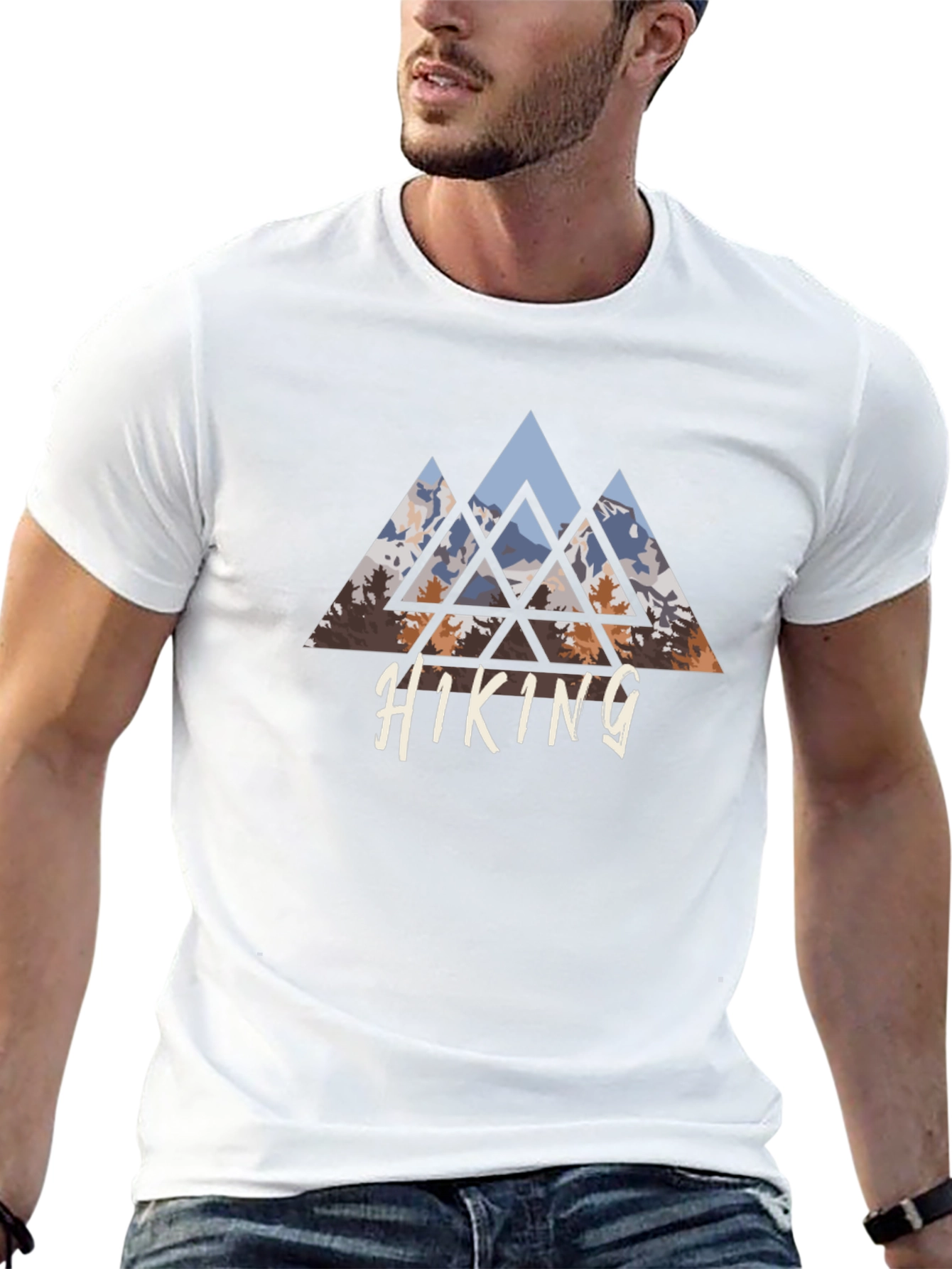 Hiking Mountain Graphic Tee - Black