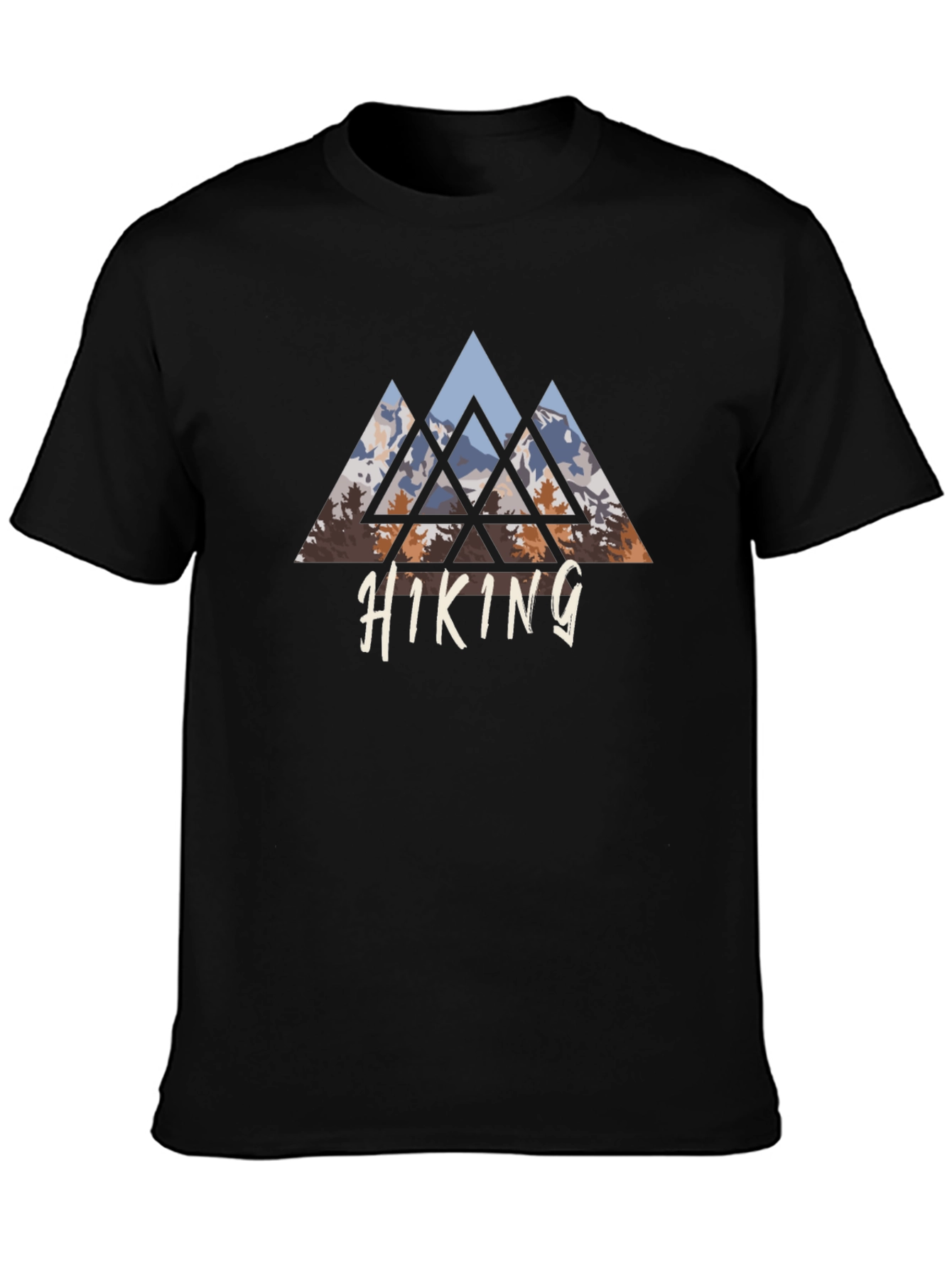 Hiking Mountain Graphic Tee - Black