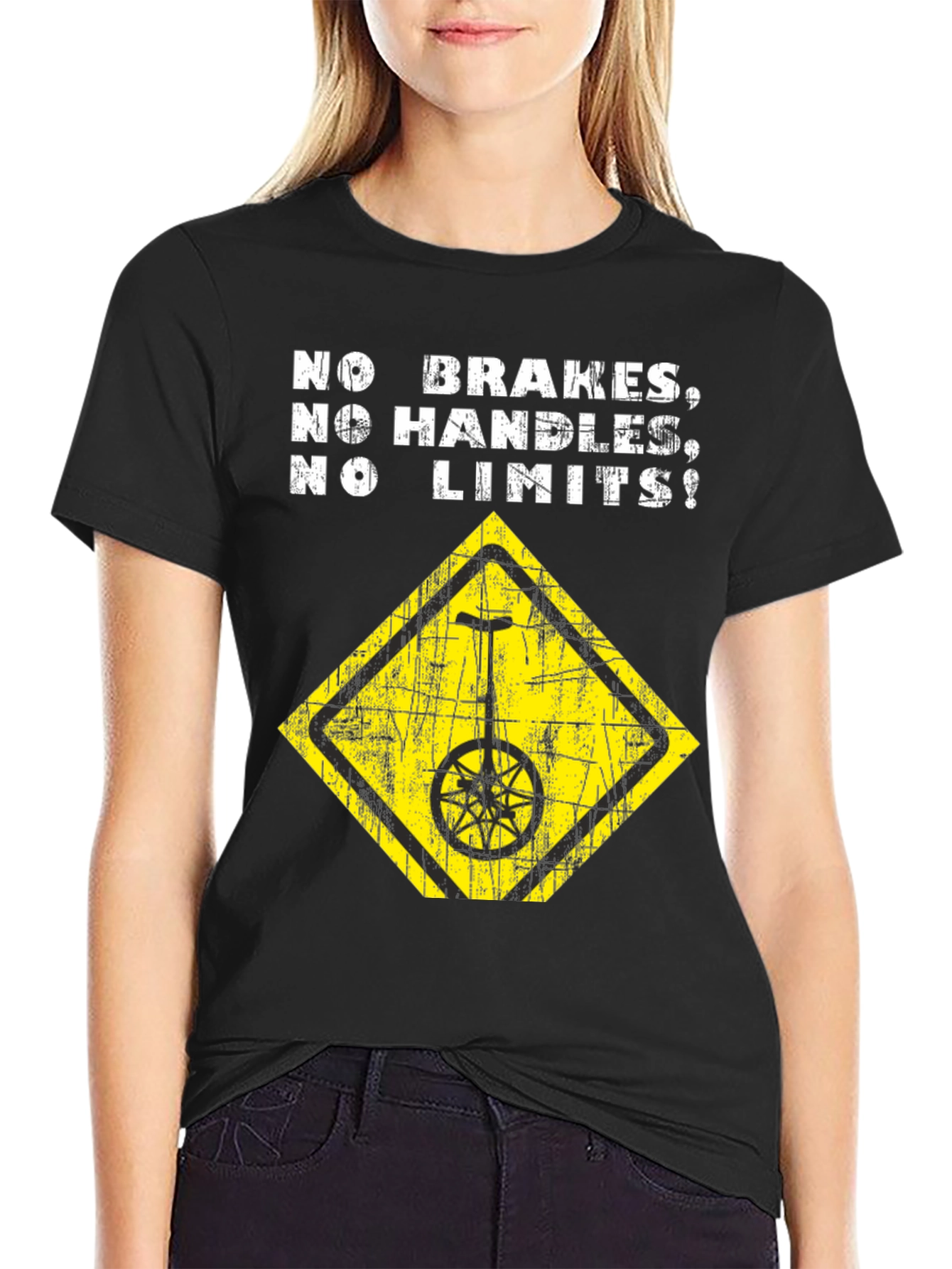 No Brakes Unicycle T-Shirt -  Daredevil Design