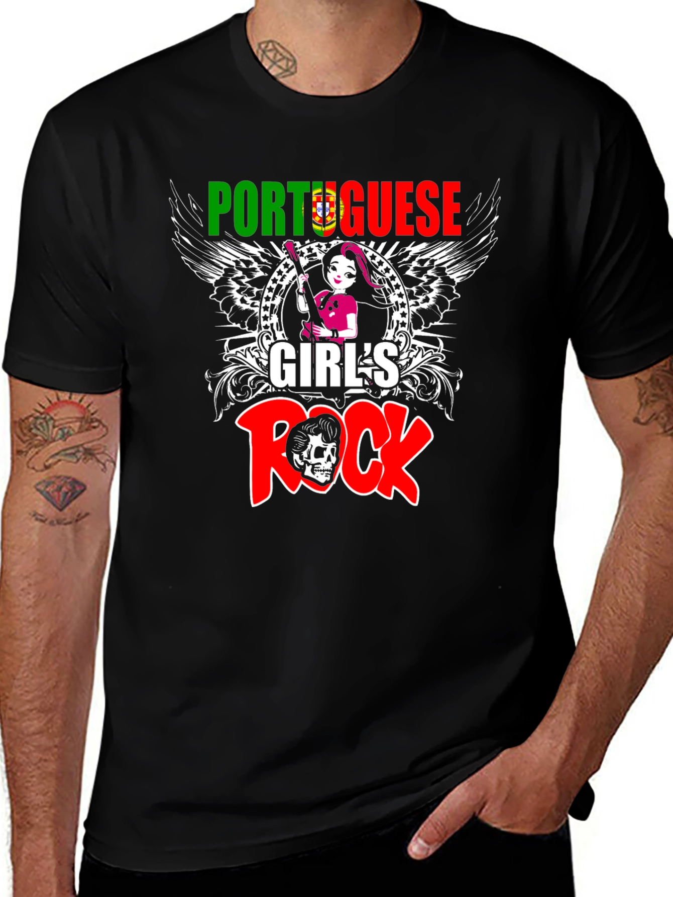 Portuguese Girls Rock T-Shirt - Cool Graphic Design