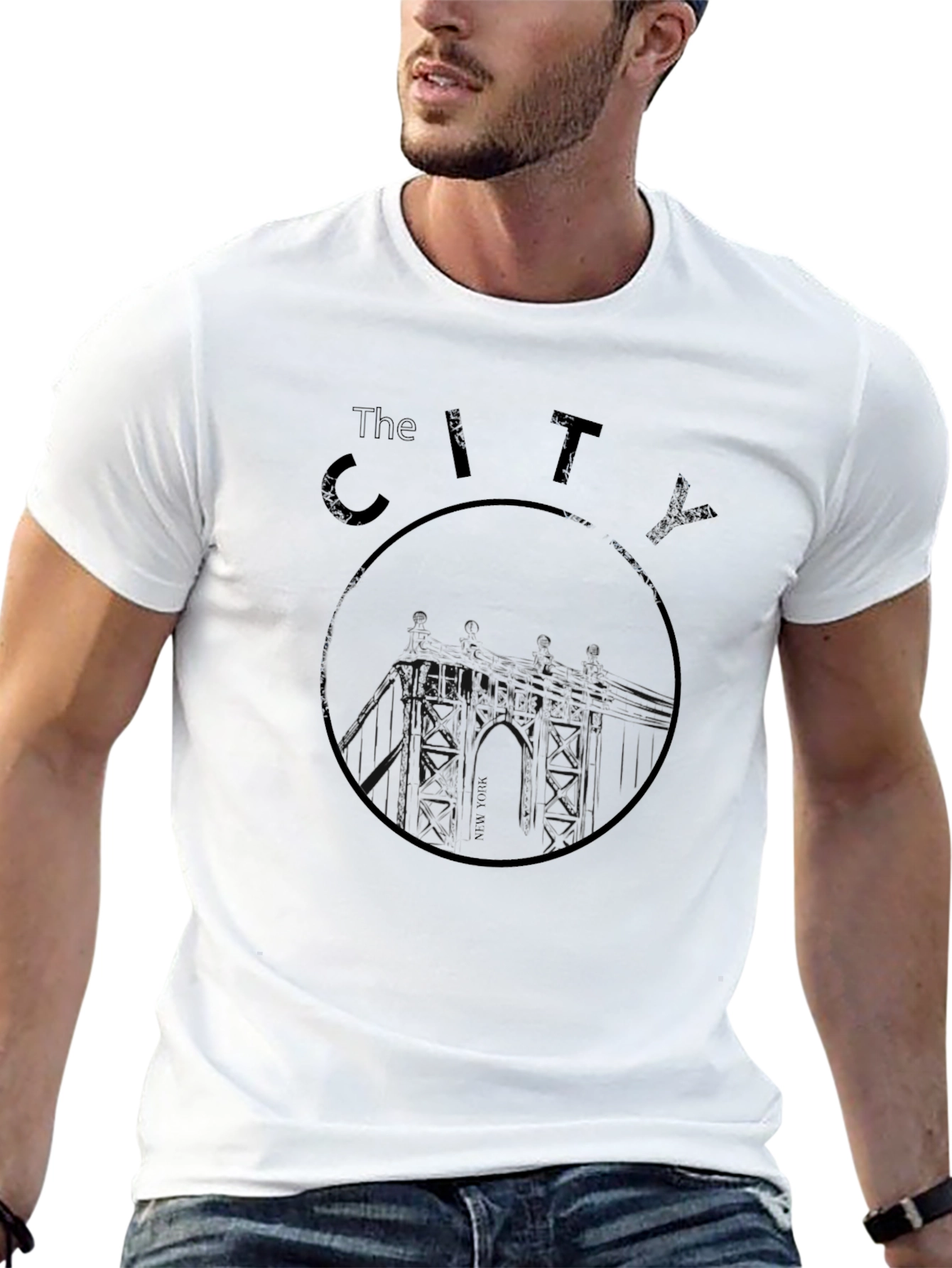The City Graphic Print Black T-Shirt