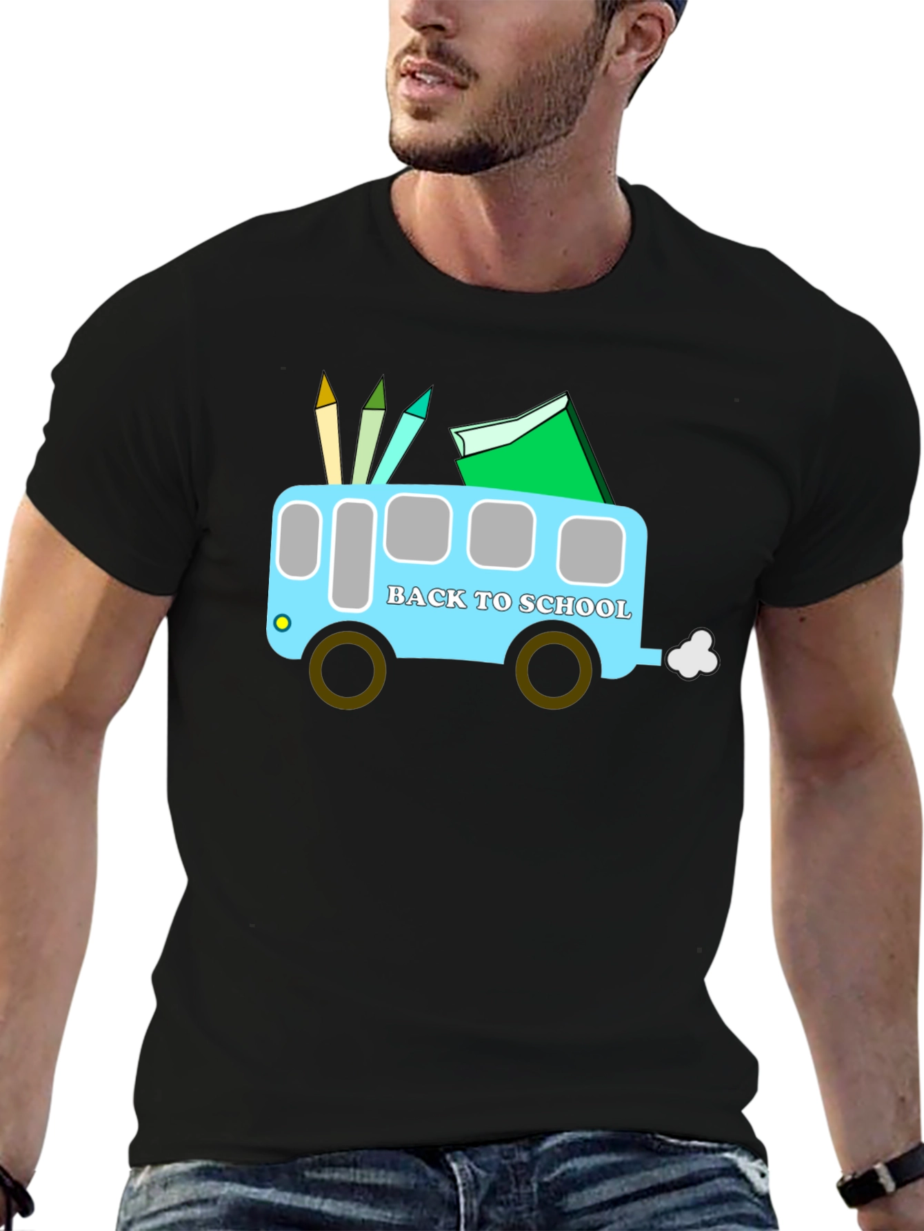Back to School Bus Graphic T-Shirt