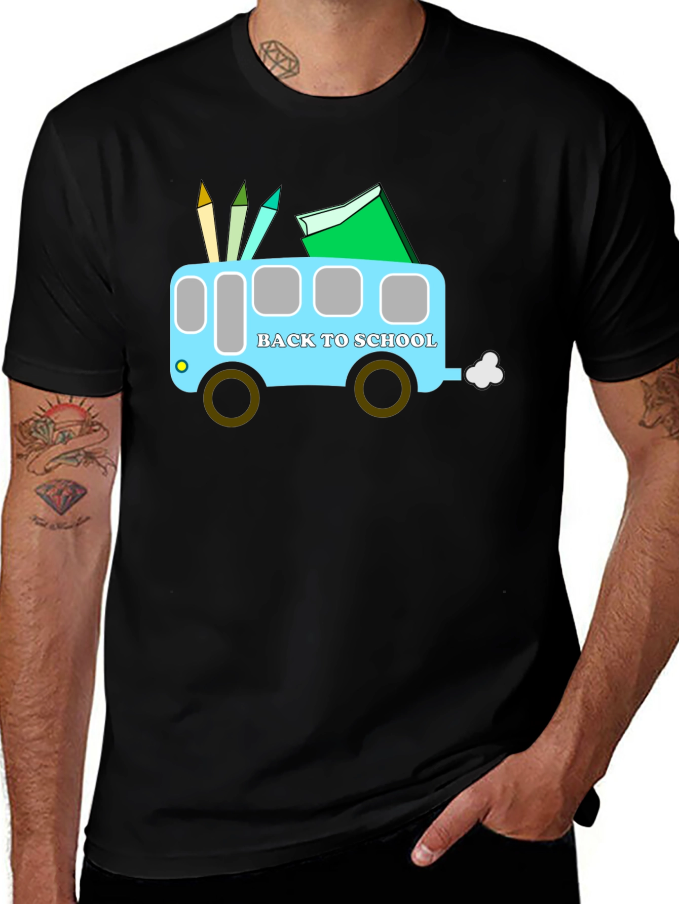 Back to School Bus Graphic T-Shirt