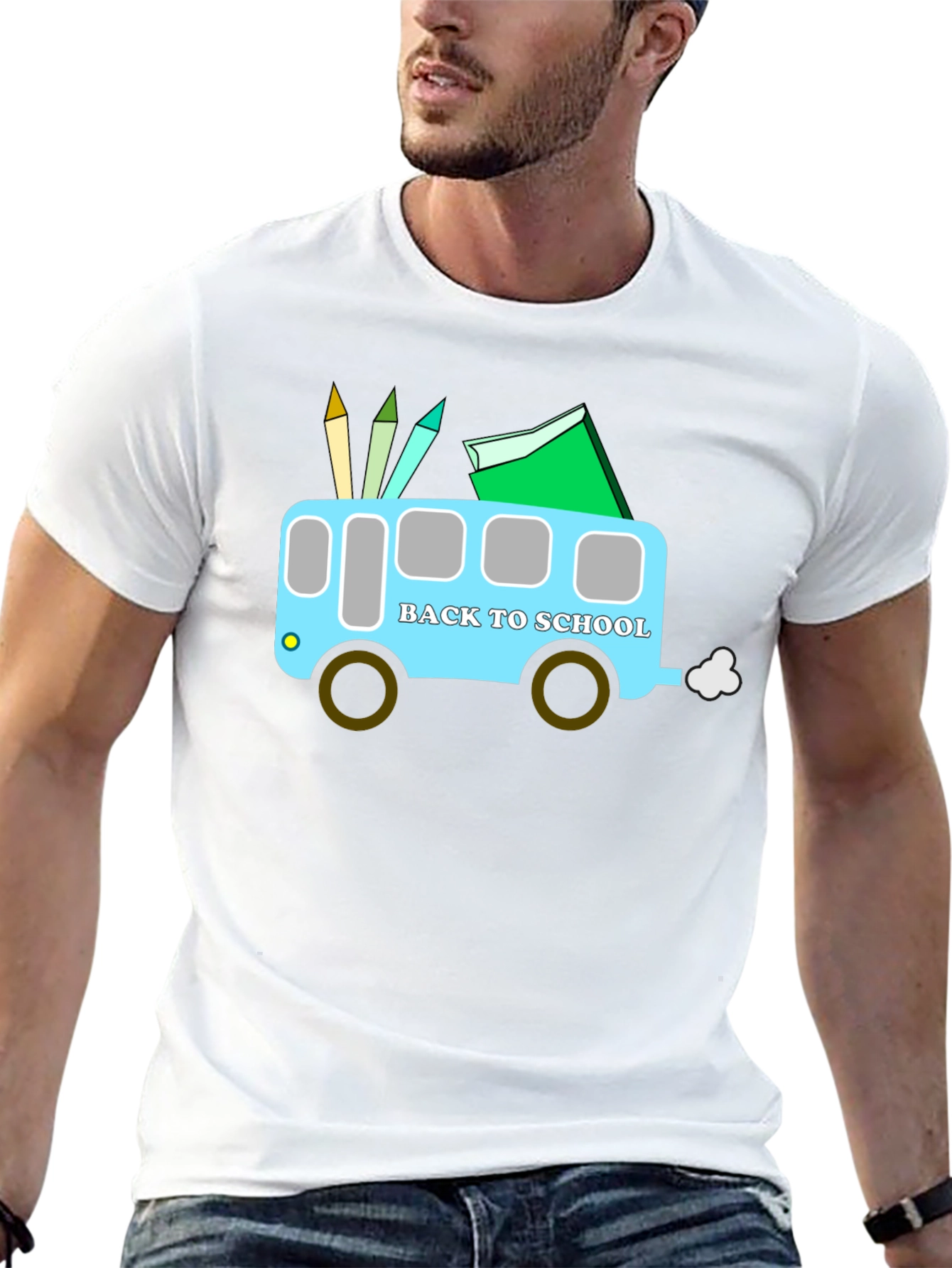 Back to School Bus Graphic T-Shirt