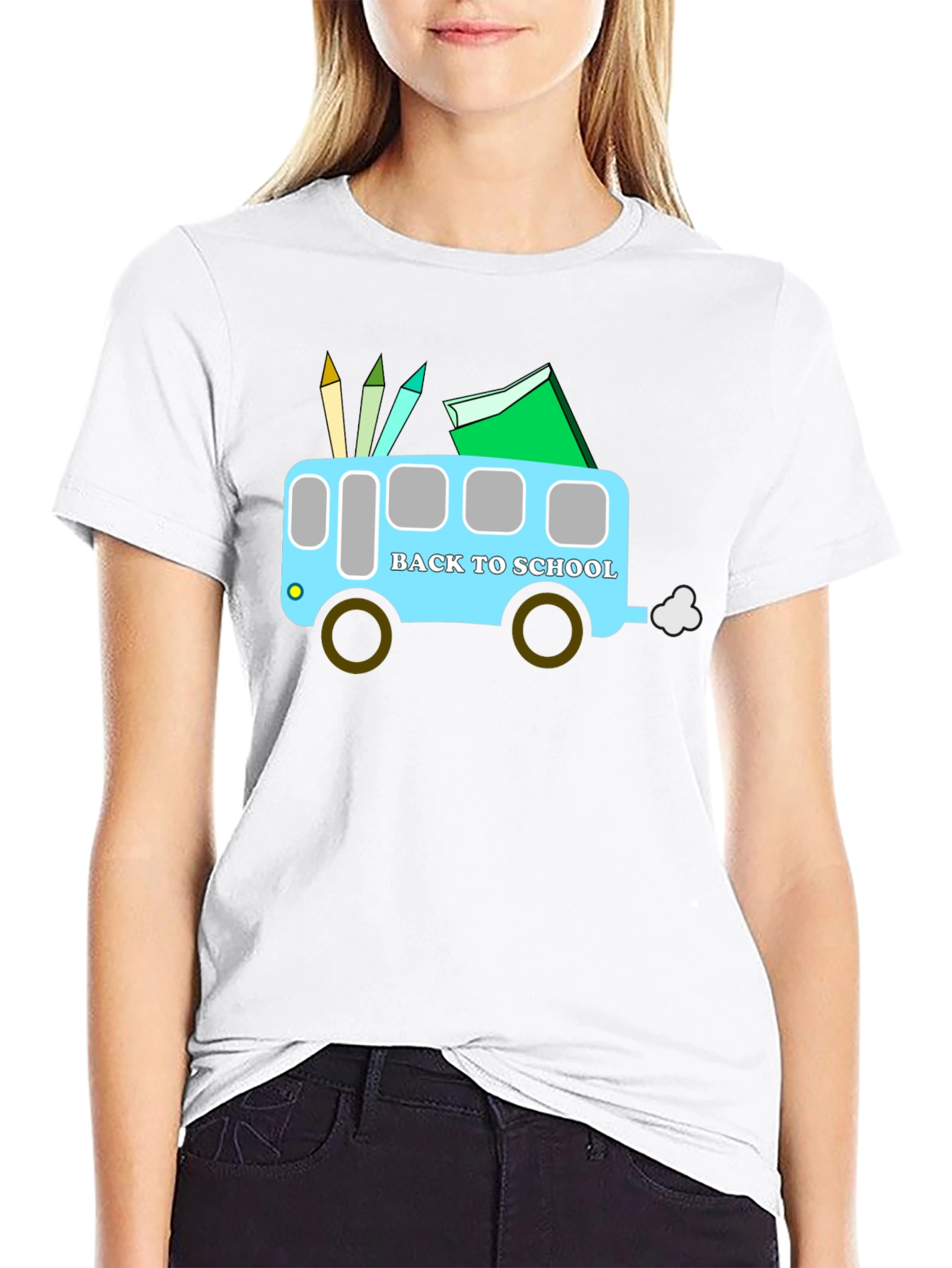 Back to School Bus Graphic T-Shirt