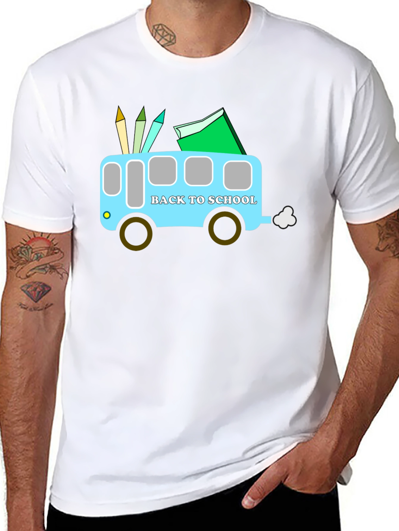 Back to School Bus Graphic T-Shirt