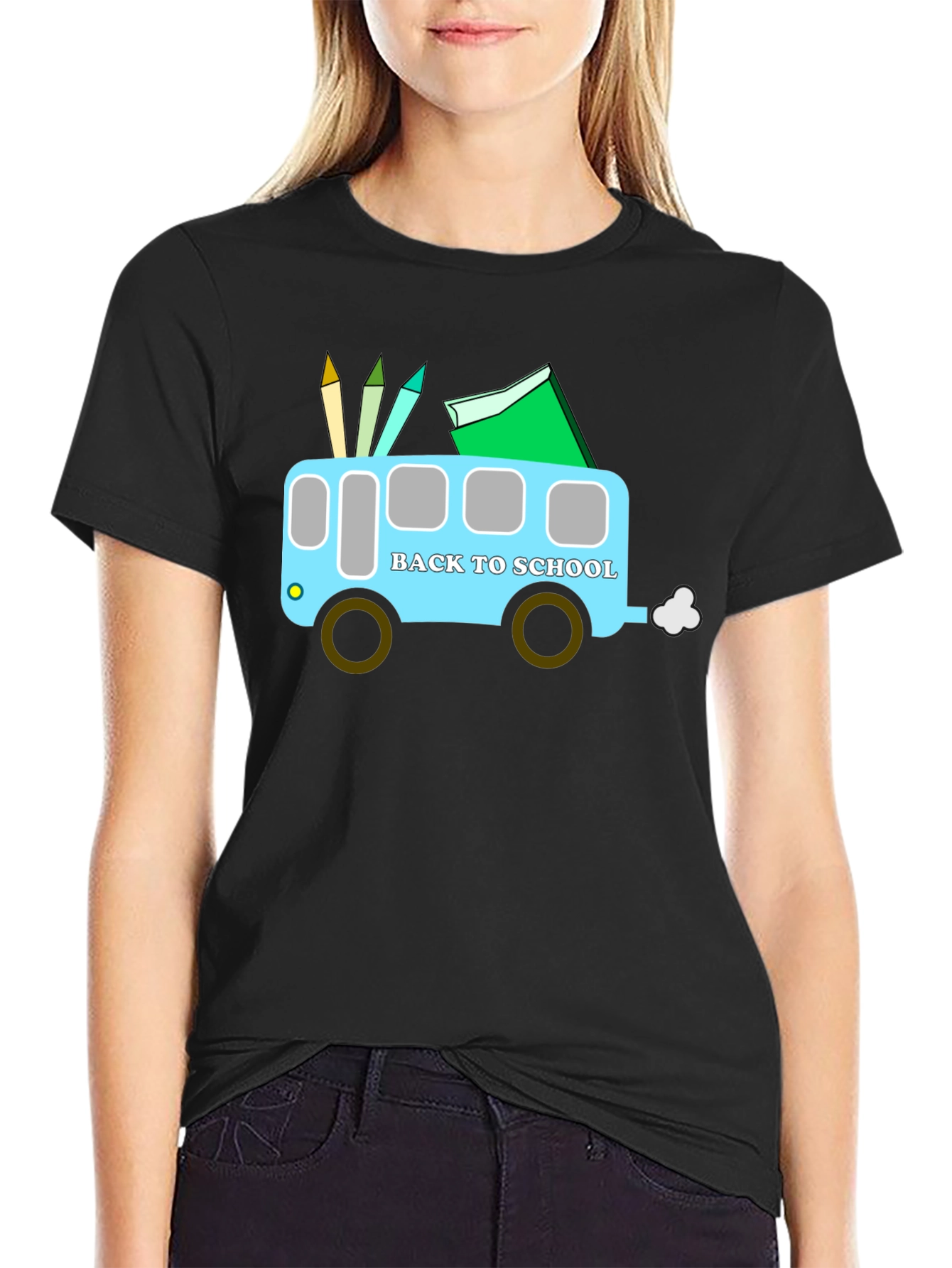 Back to School Bus Graphic T-Shirt
