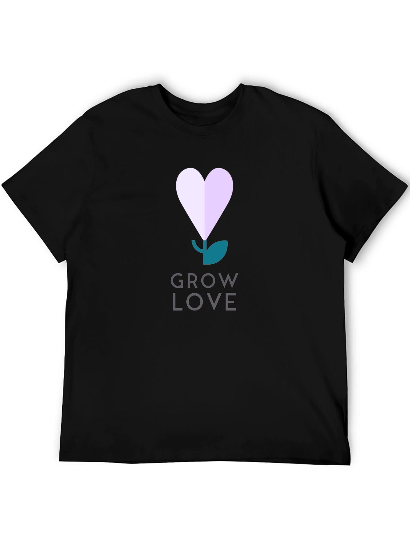 Grow Love Graphic Tee - Black Cotton T-Shirt