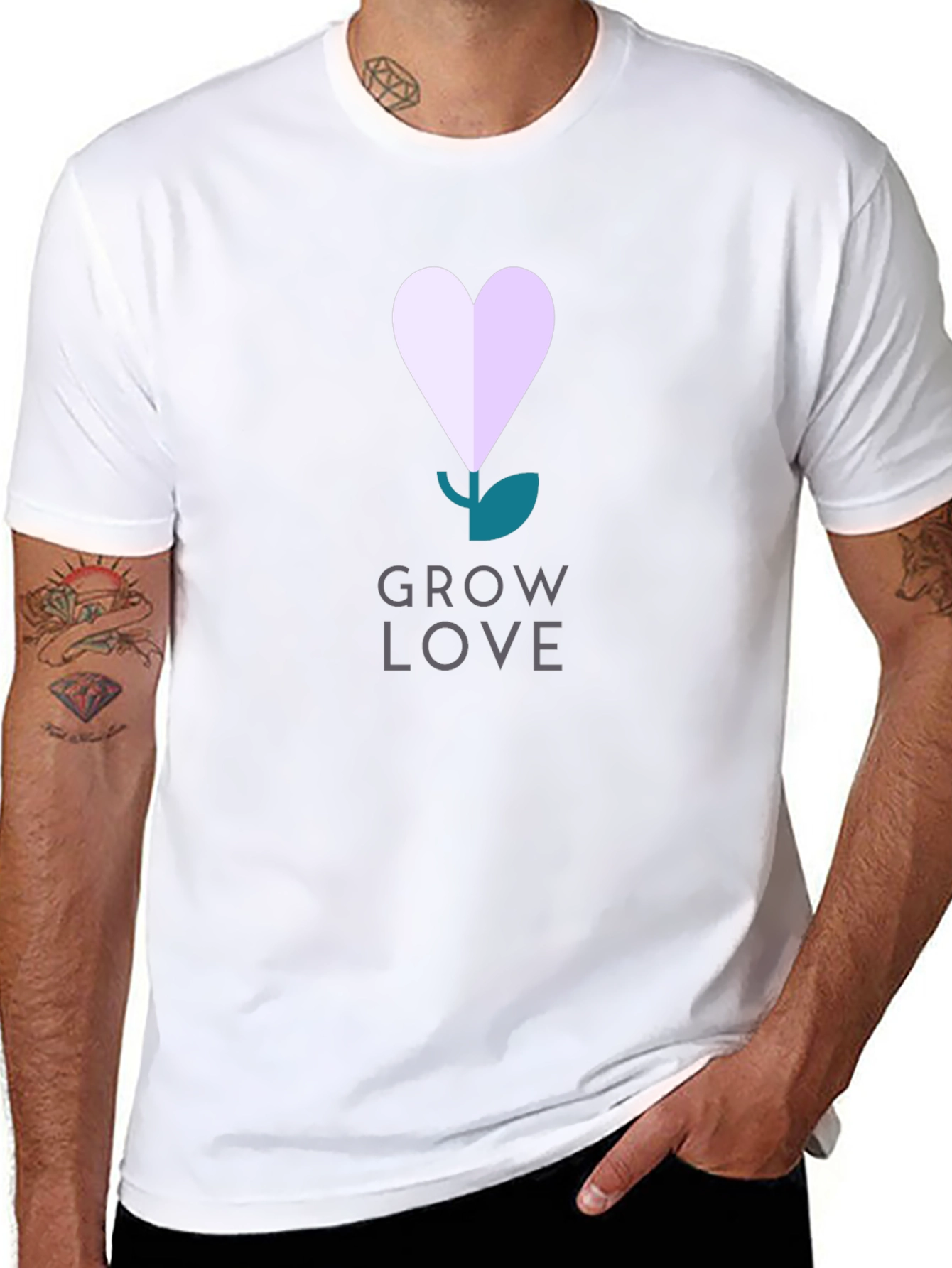 Grow Love Graphic Tee - Black Cotton T-Shirt