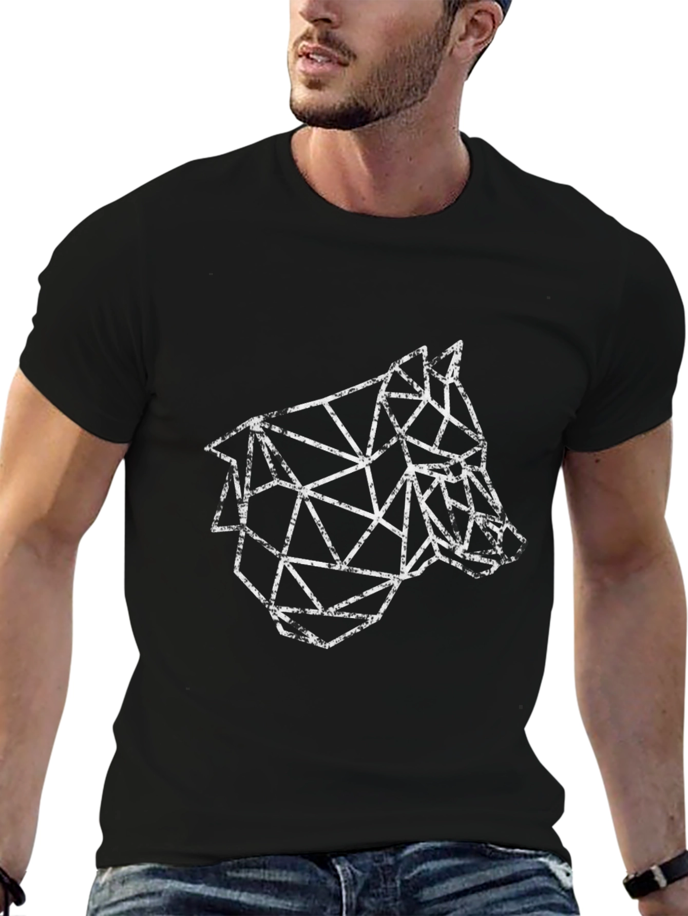 Geometric Wolf T-Shirt - Modern Animal Graphic Tee
