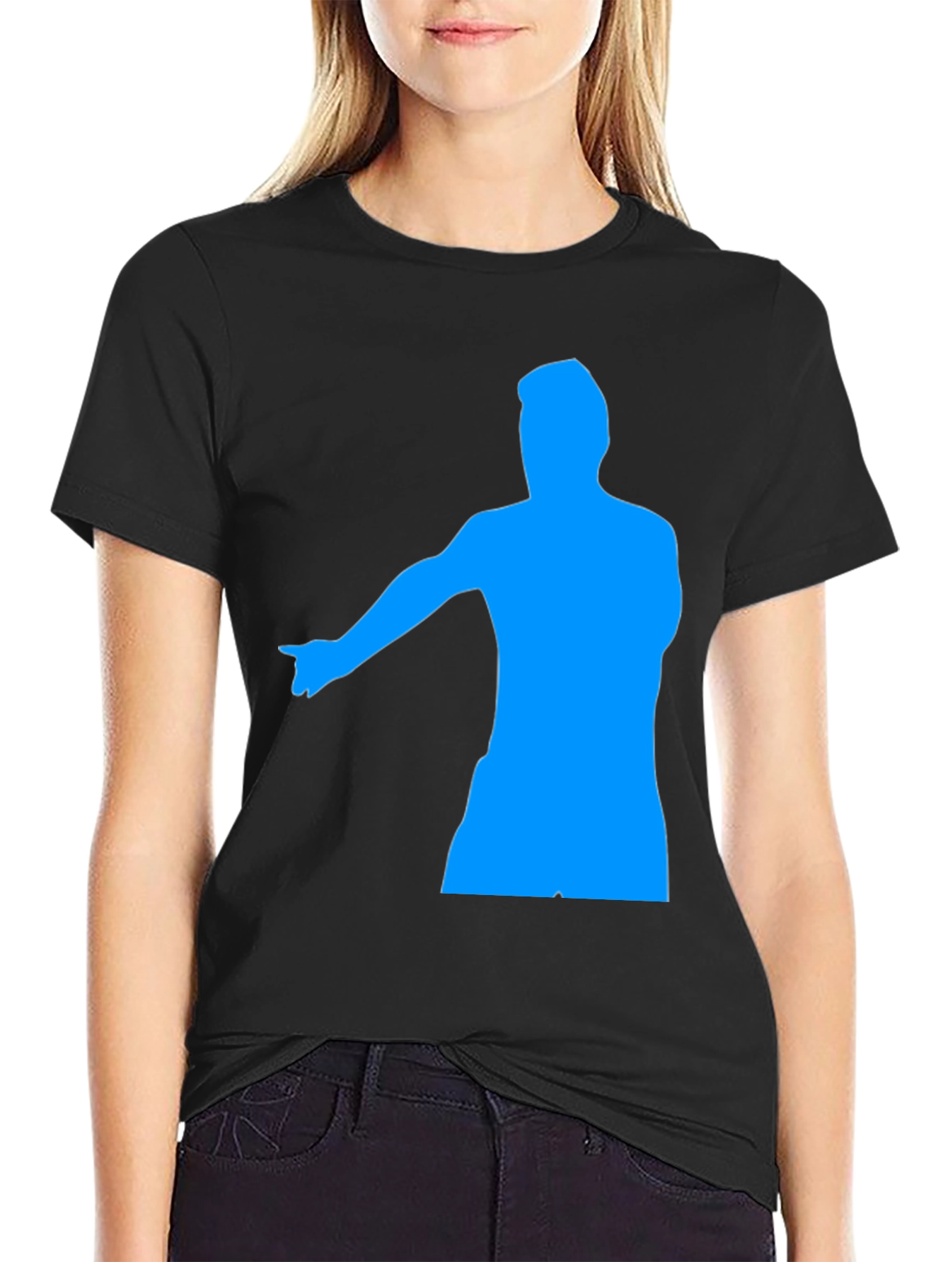 Mens Black Graphic Tee - Pointing Silhouette