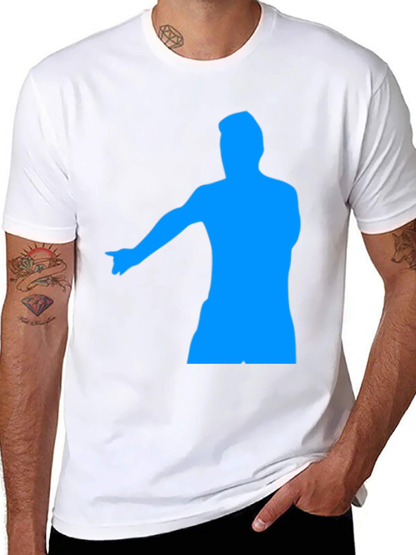 Mens Black Graphic Tee - Pointing Silhouette