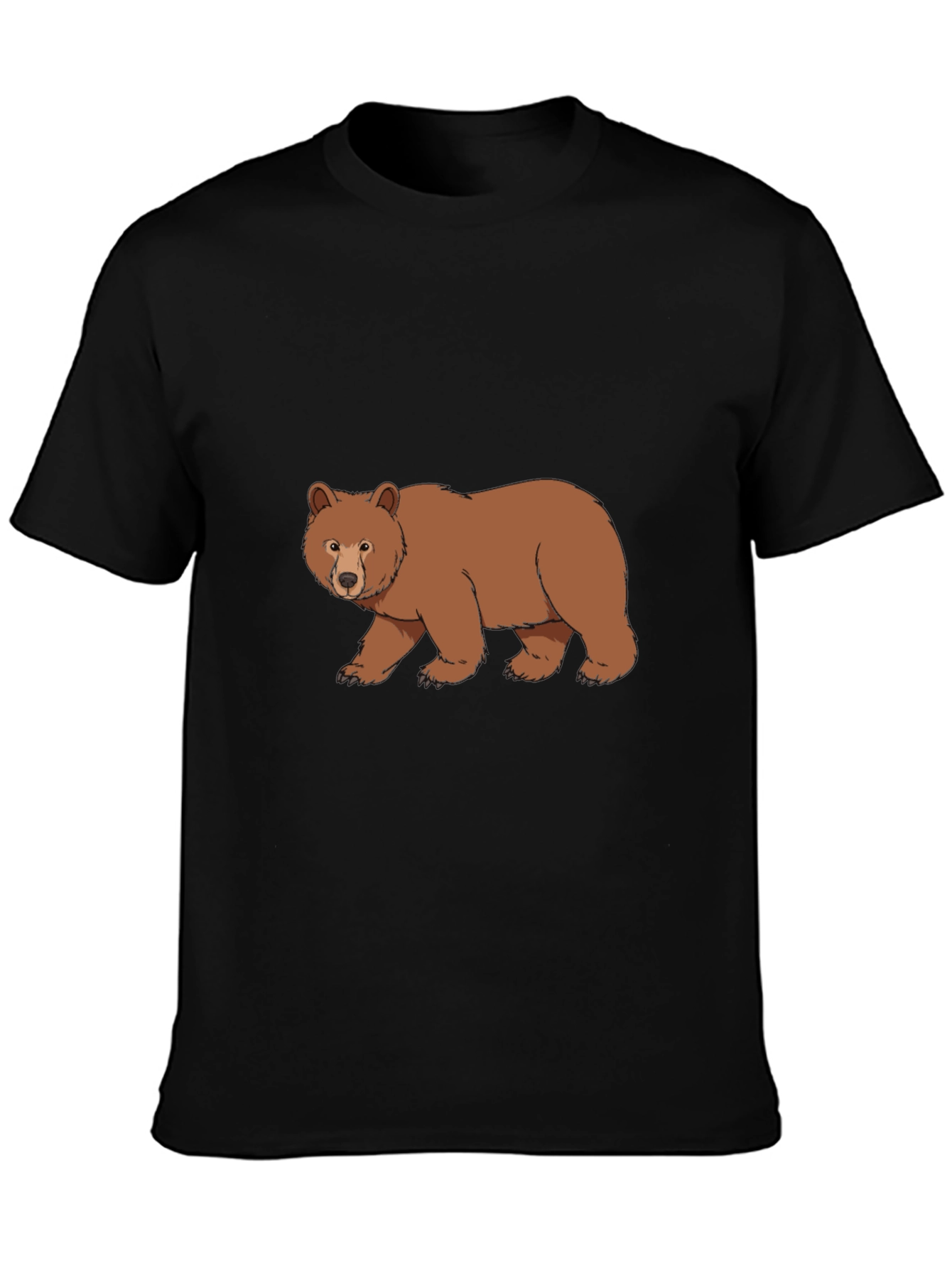 Black T-Shirt with Bear Graphic