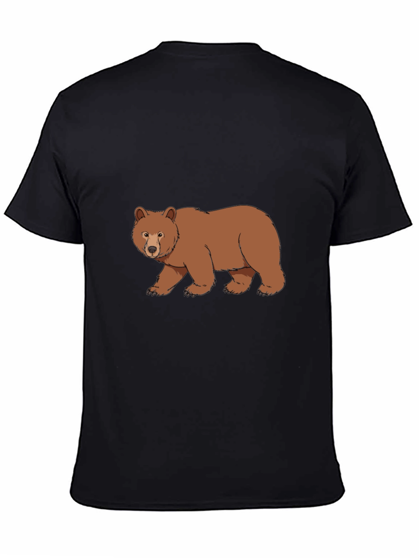 Black T-Shirt with Bear Graphic