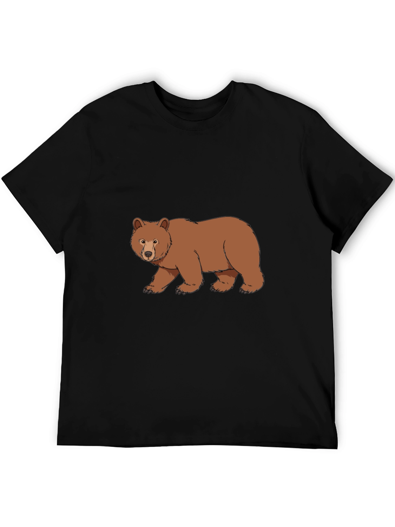 Black T-Shirt with Bear Graphic