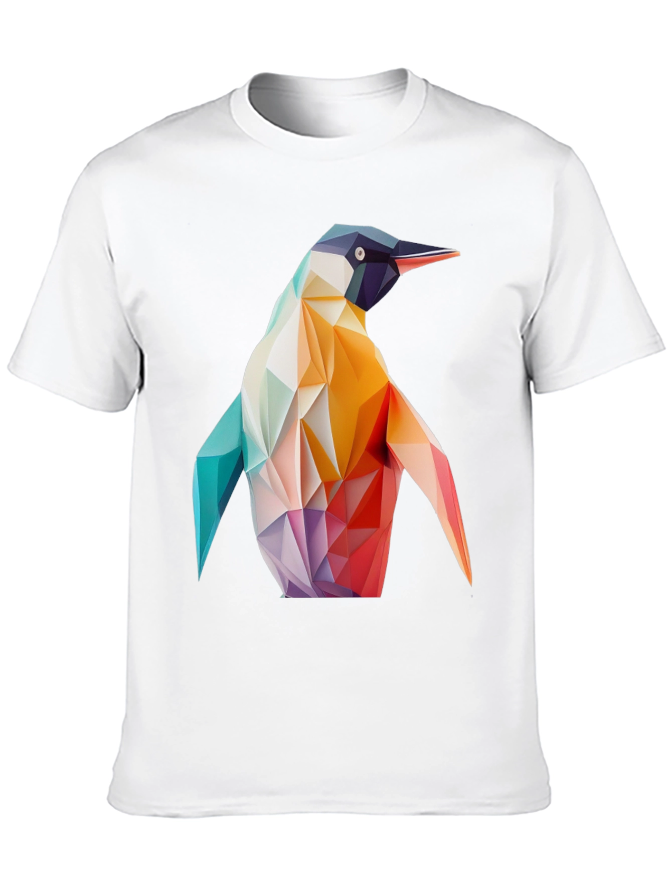 Geometric Penguin Graphic Black T-Shirt