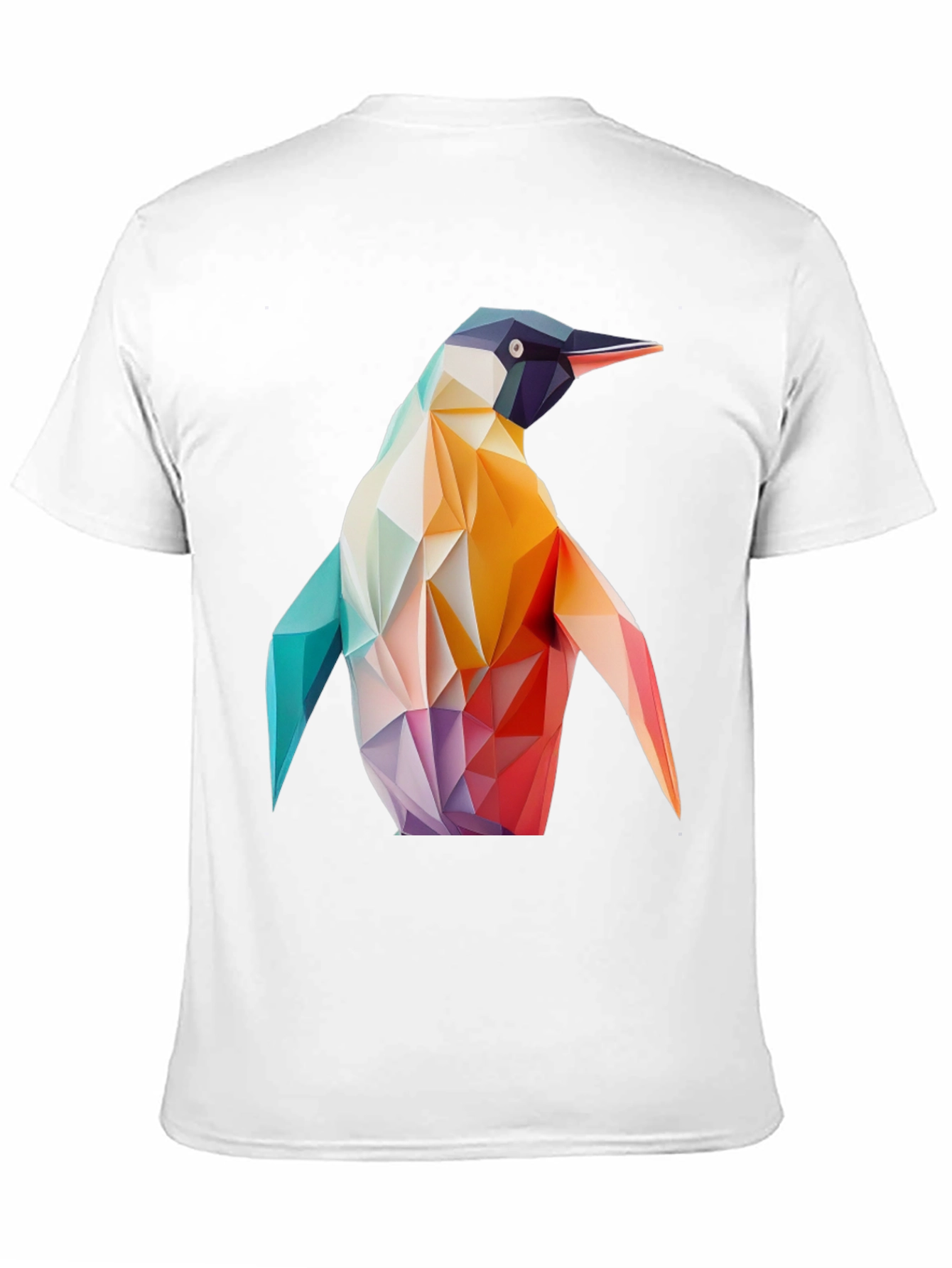 Geometric Penguin Graphic Black T-Shirt