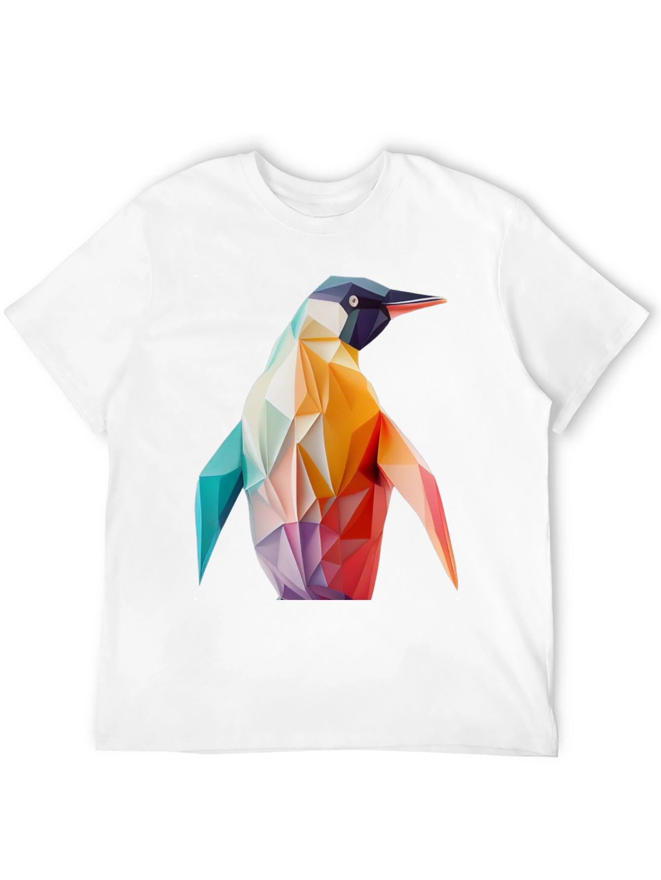 Geometric Penguin Graphic Black T-Shirt