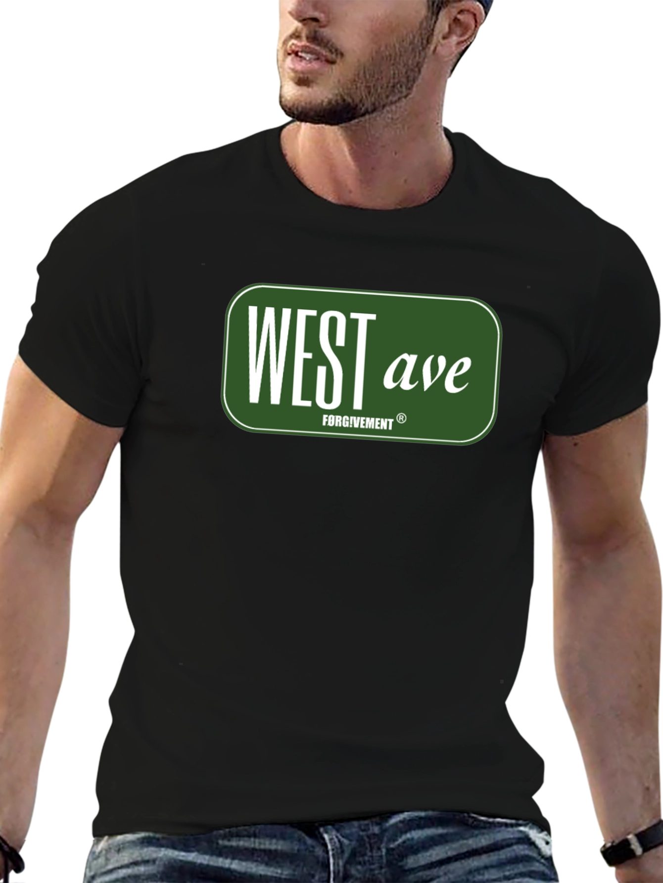 West Ave Forgivemeant Black Graphic Tee