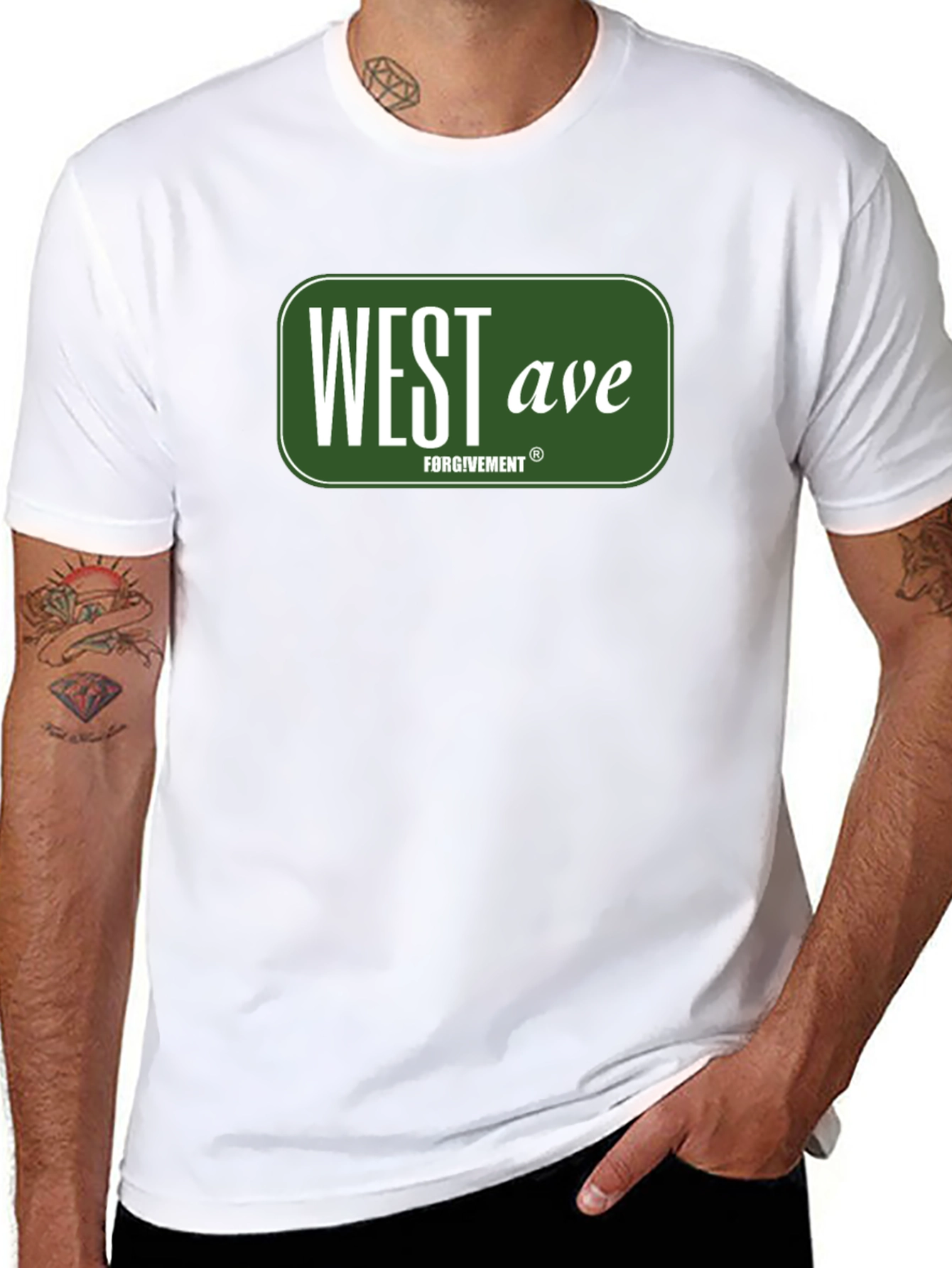 West Ave Forgivemeant Black Graphic Tee