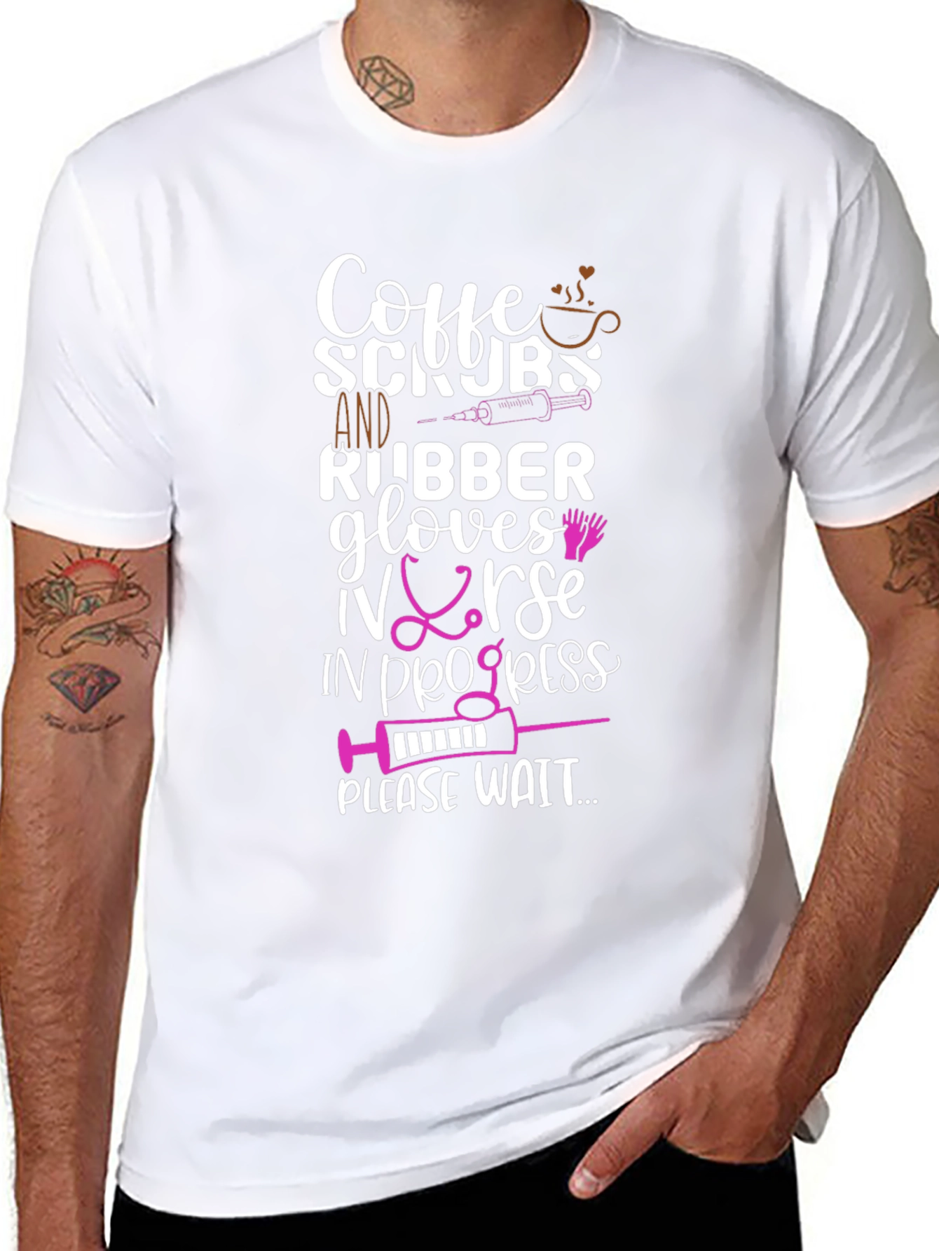 Coffee Scrubs Nurse Graphic T-Shirt
