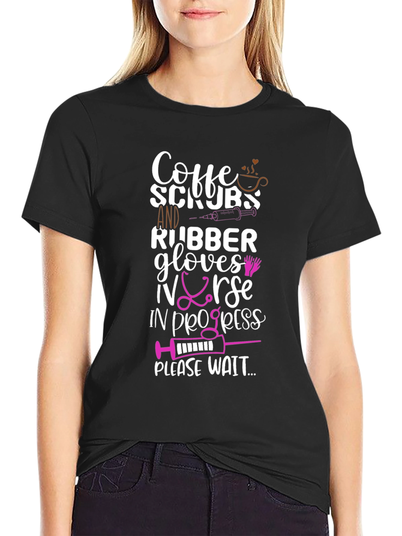 Coffee Scrubs Nurse Graphic T-Shirt
