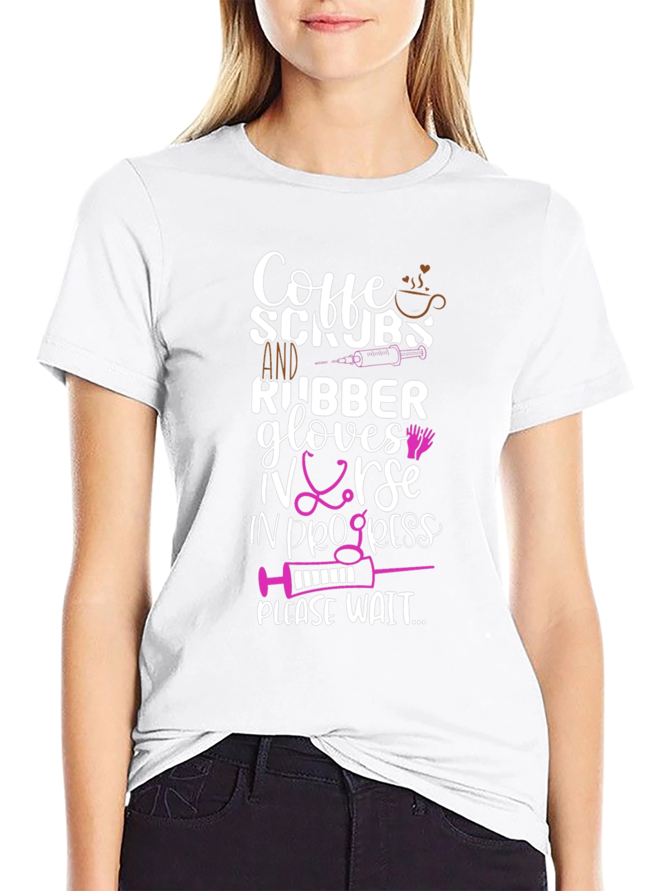 Coffee Scrubs Nurse Graphic T-Shirt