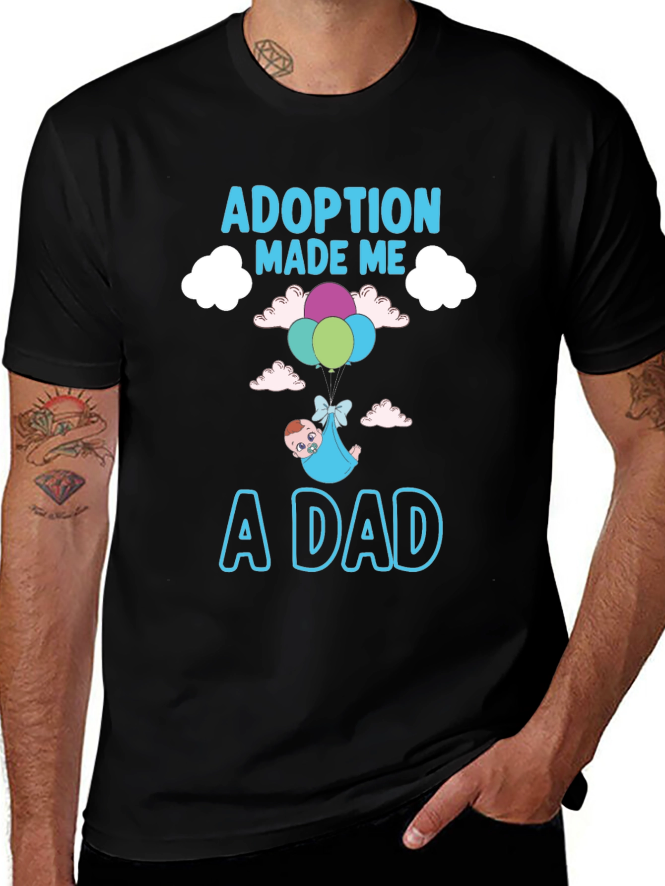 Adoption Made Me a Dad Graphic T-Shirt
