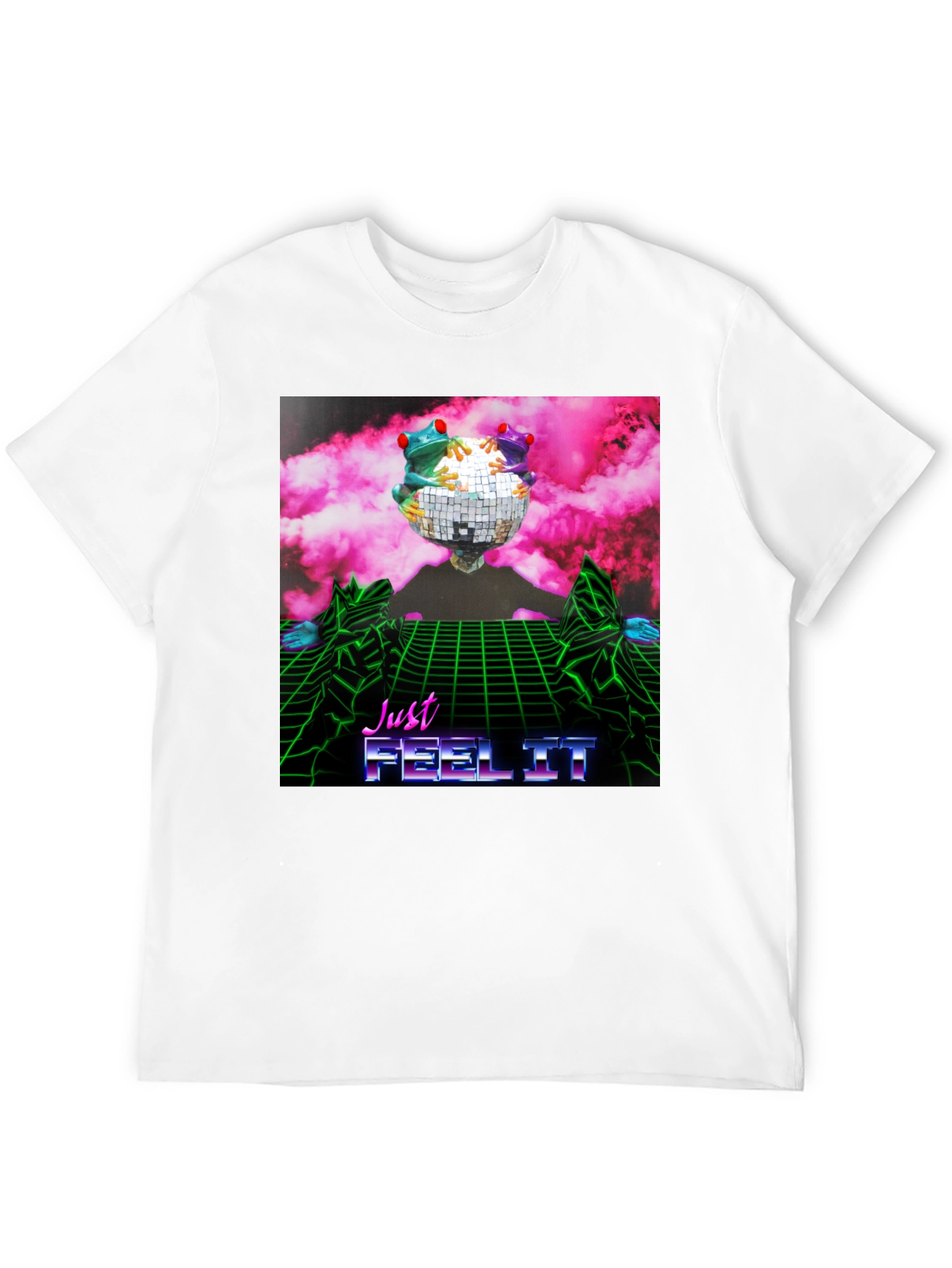 Just Feel It Disco Frog Graphic T-Shirt