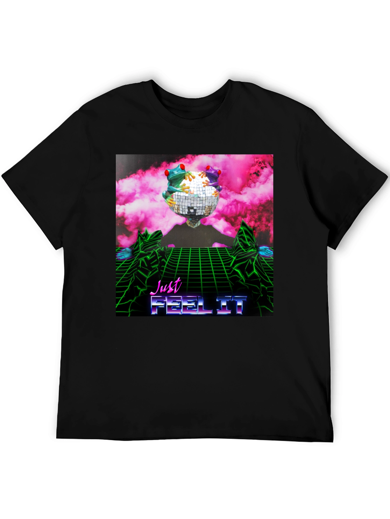 Just Feel It Disco Frog Graphic T-Shirt