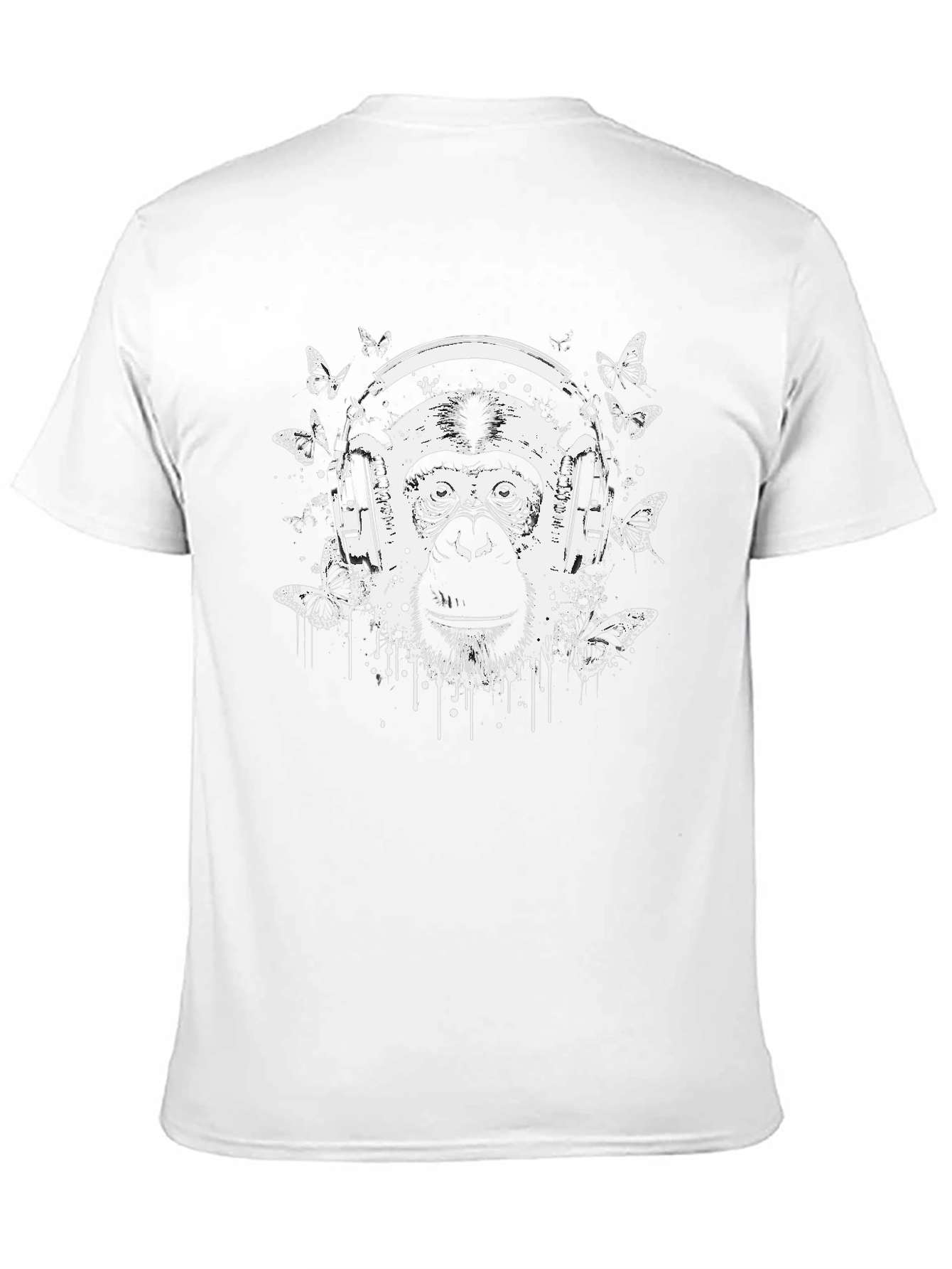 Monkey Headphones Graphic Tee - Stylish Black T-Shirt