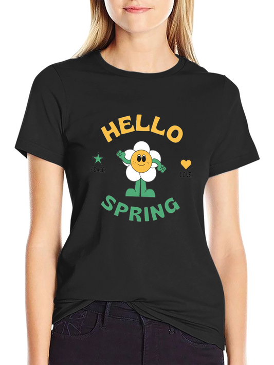 Hello Spring Graphic T-Shirt - Peace & Love!