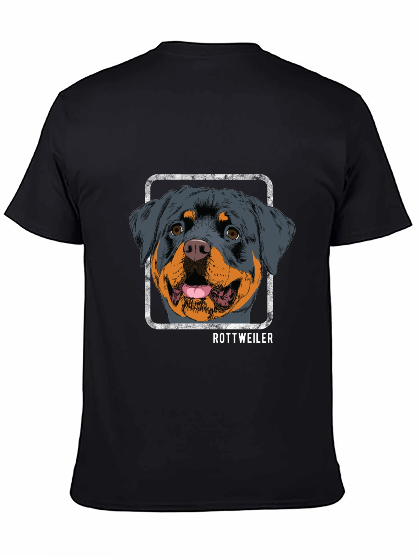 Rottweiler Dog Graphic Tee - Mens Black T-Shirt