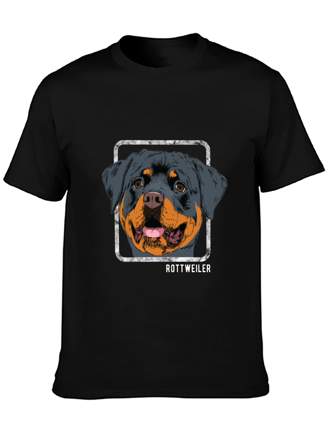 Rottweiler Dog Graphic Tee - Mens Black T-Shirt