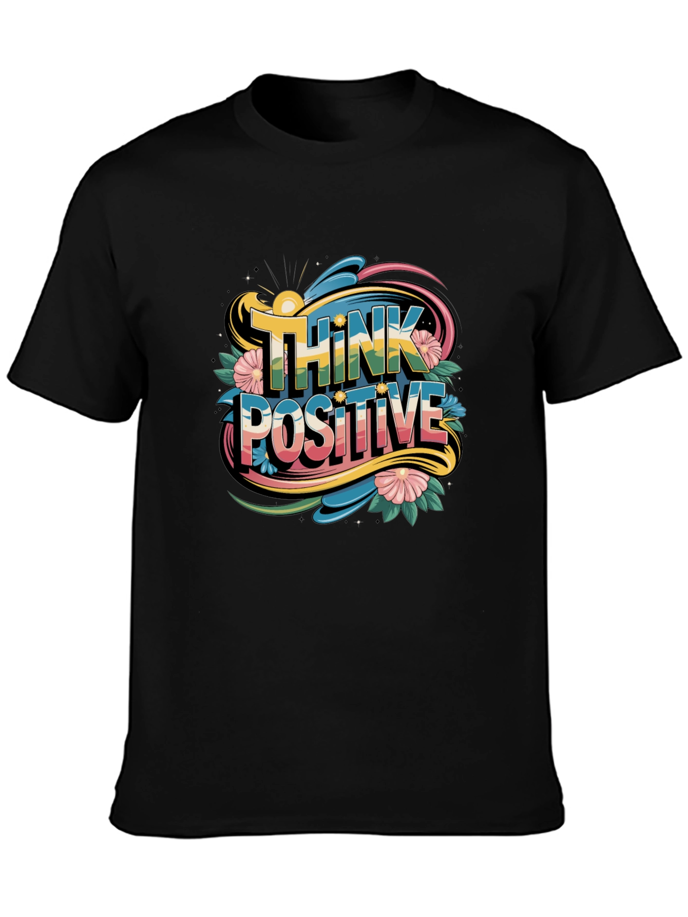 Think Positive Graphic Tee - Black