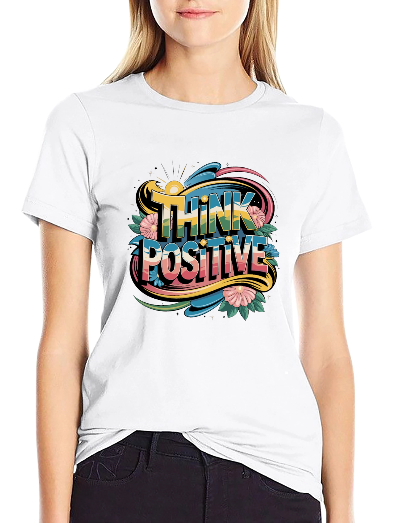 Think Positive Graphic Tee - Black