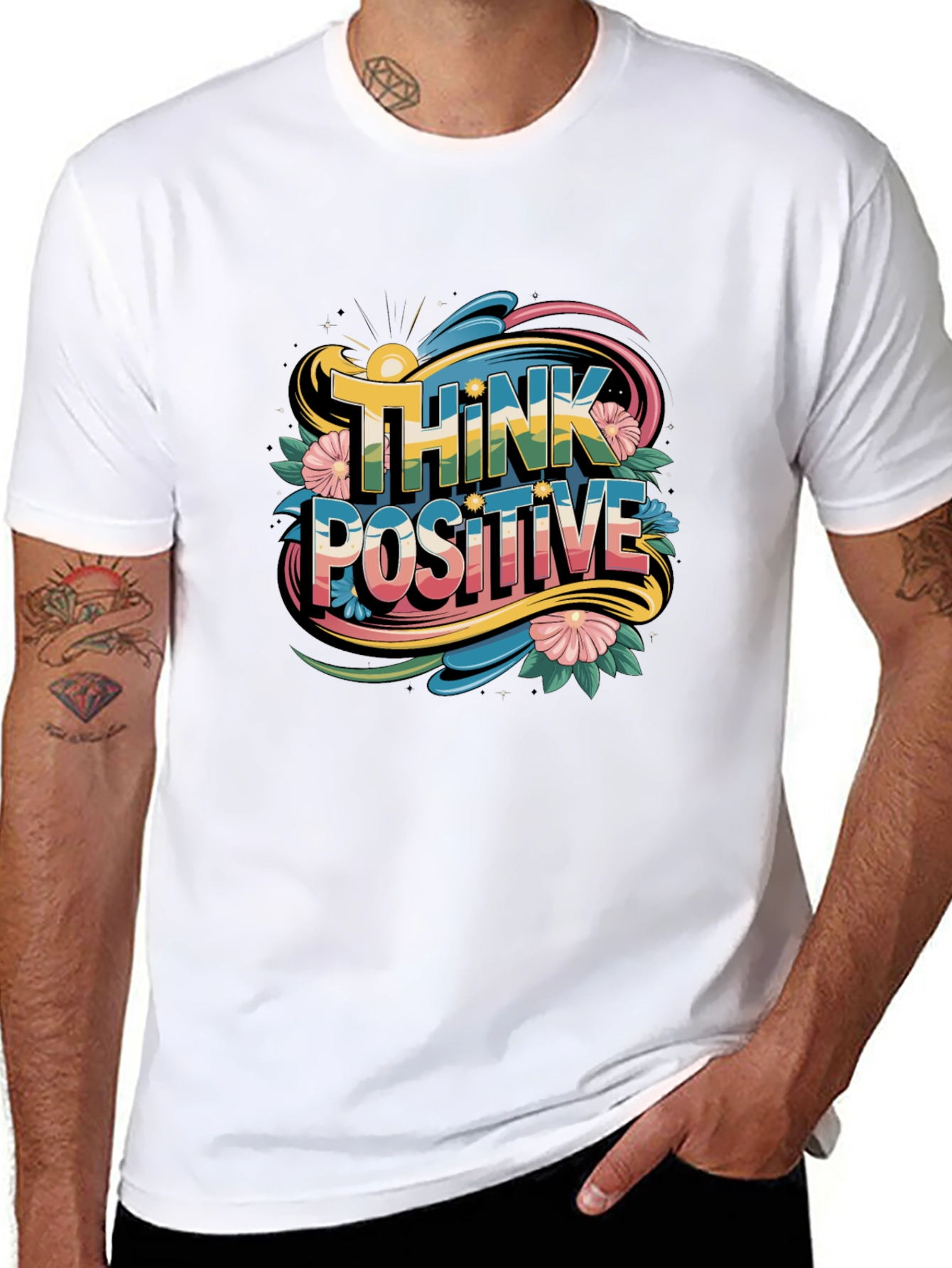 Think Positive Graphic Tee - Black